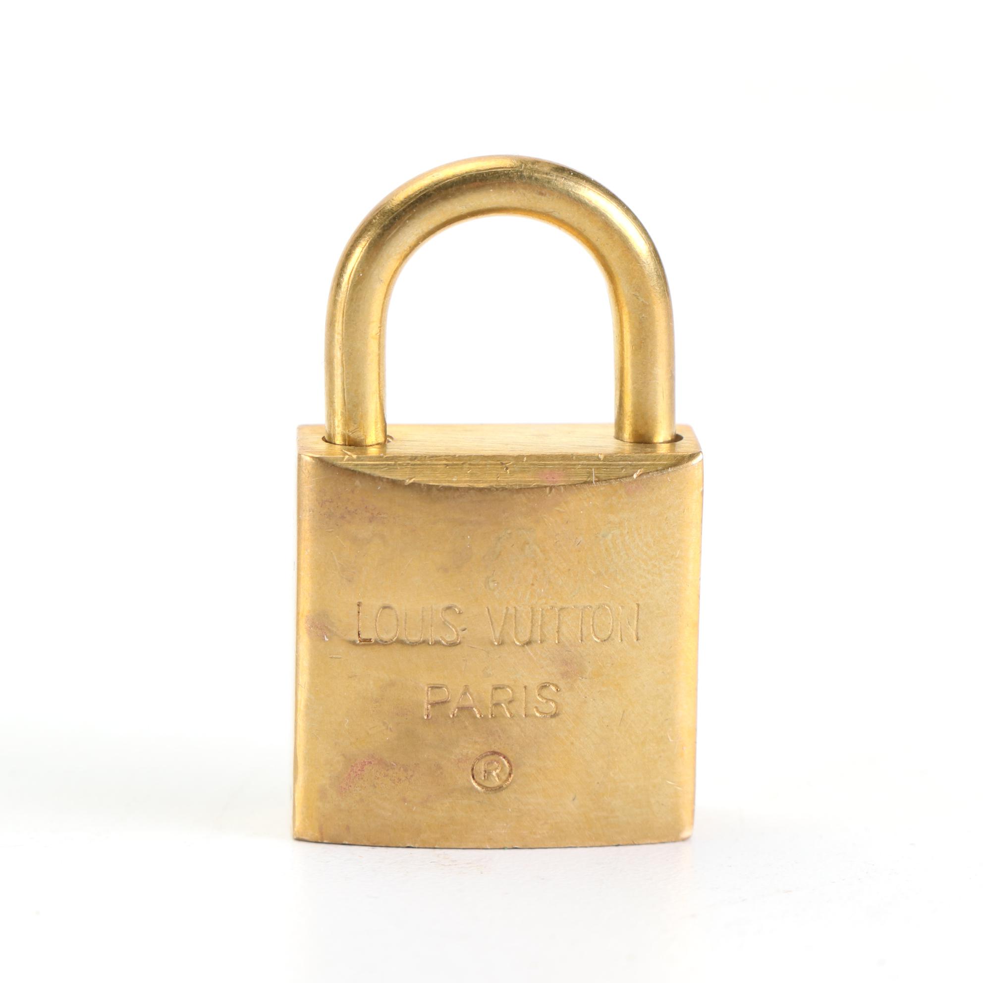 Louis Vuitton Brass Padlock and Key Set