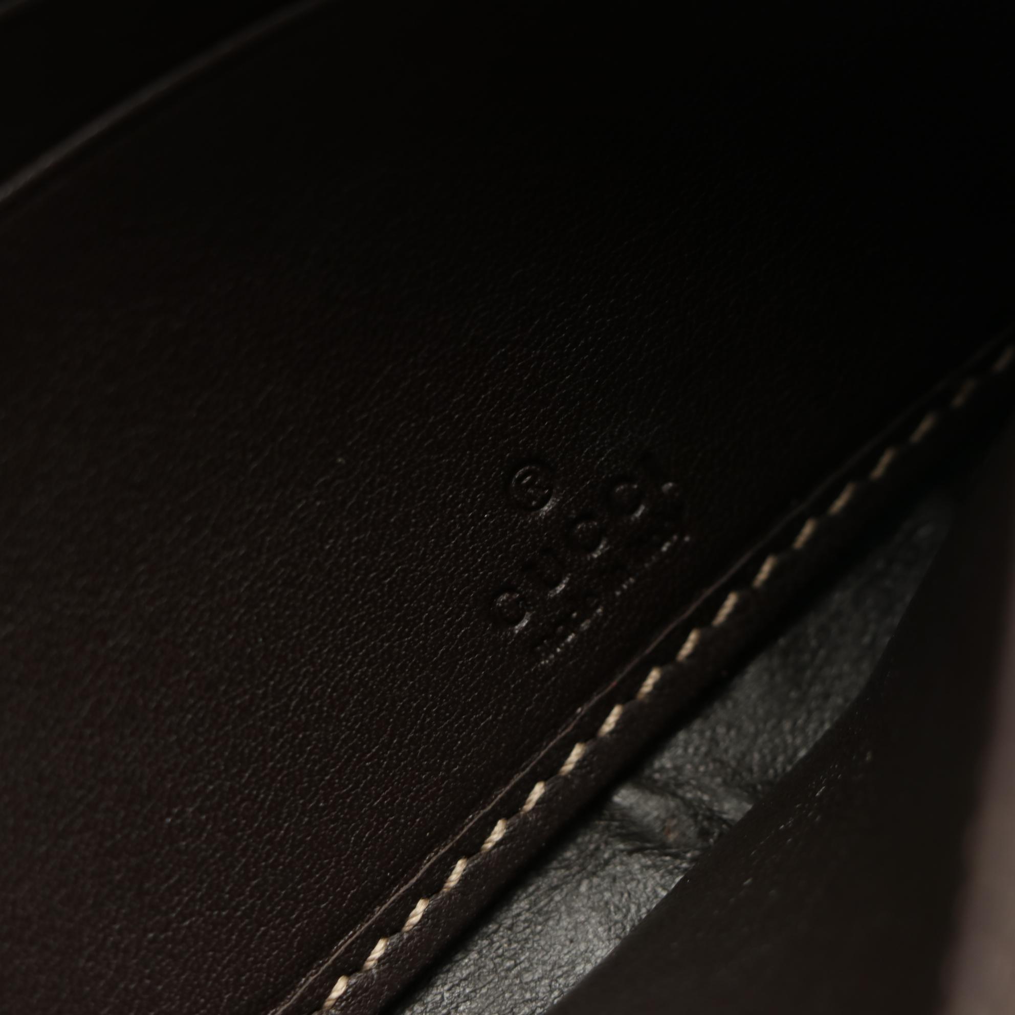 Gucci Lovely Heart Continental Wallet in GG Canvas and Brown Leather