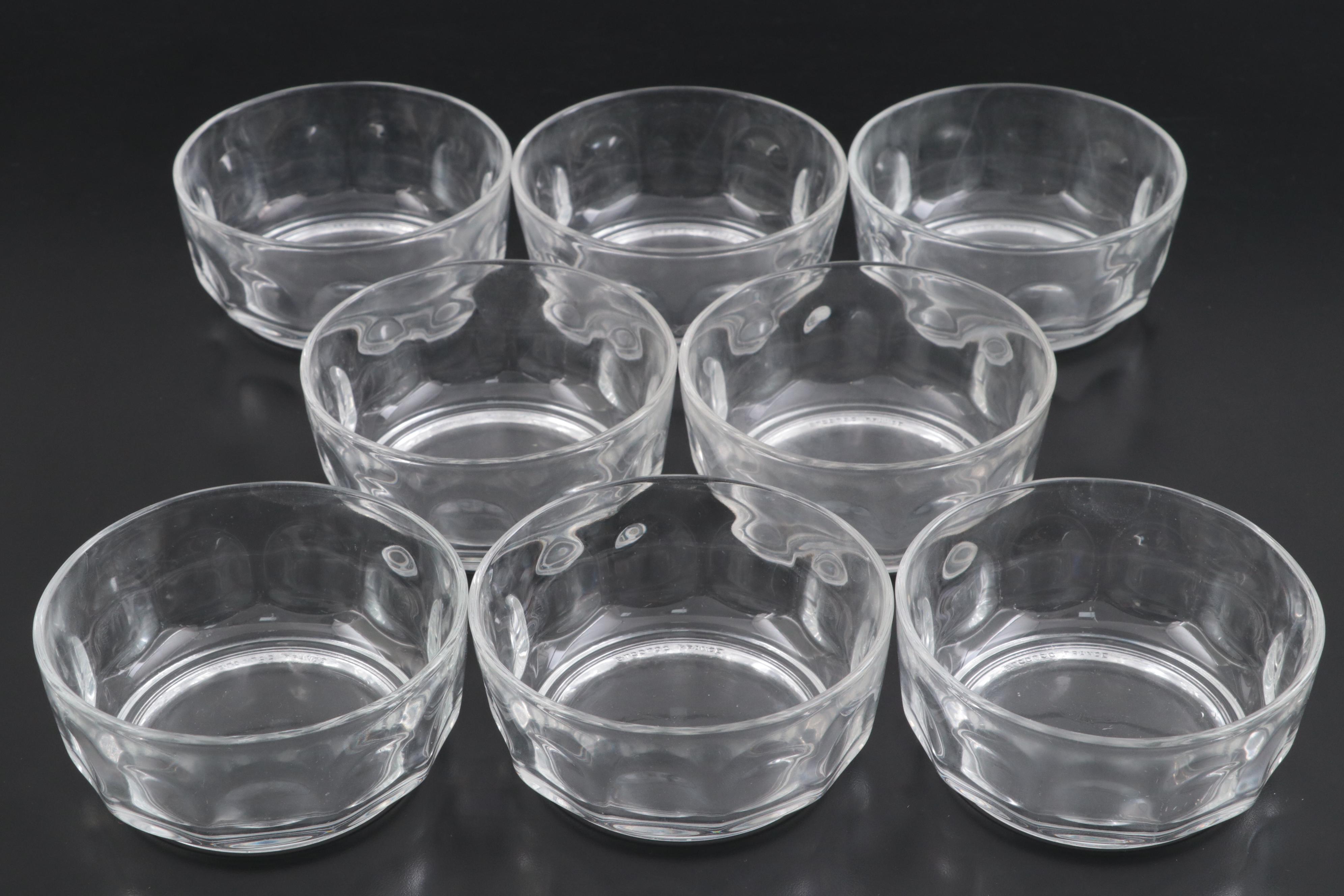 Tiffin-Franciscan "Green Festoon Optic" Uranium Glass Champagne Coupes with More