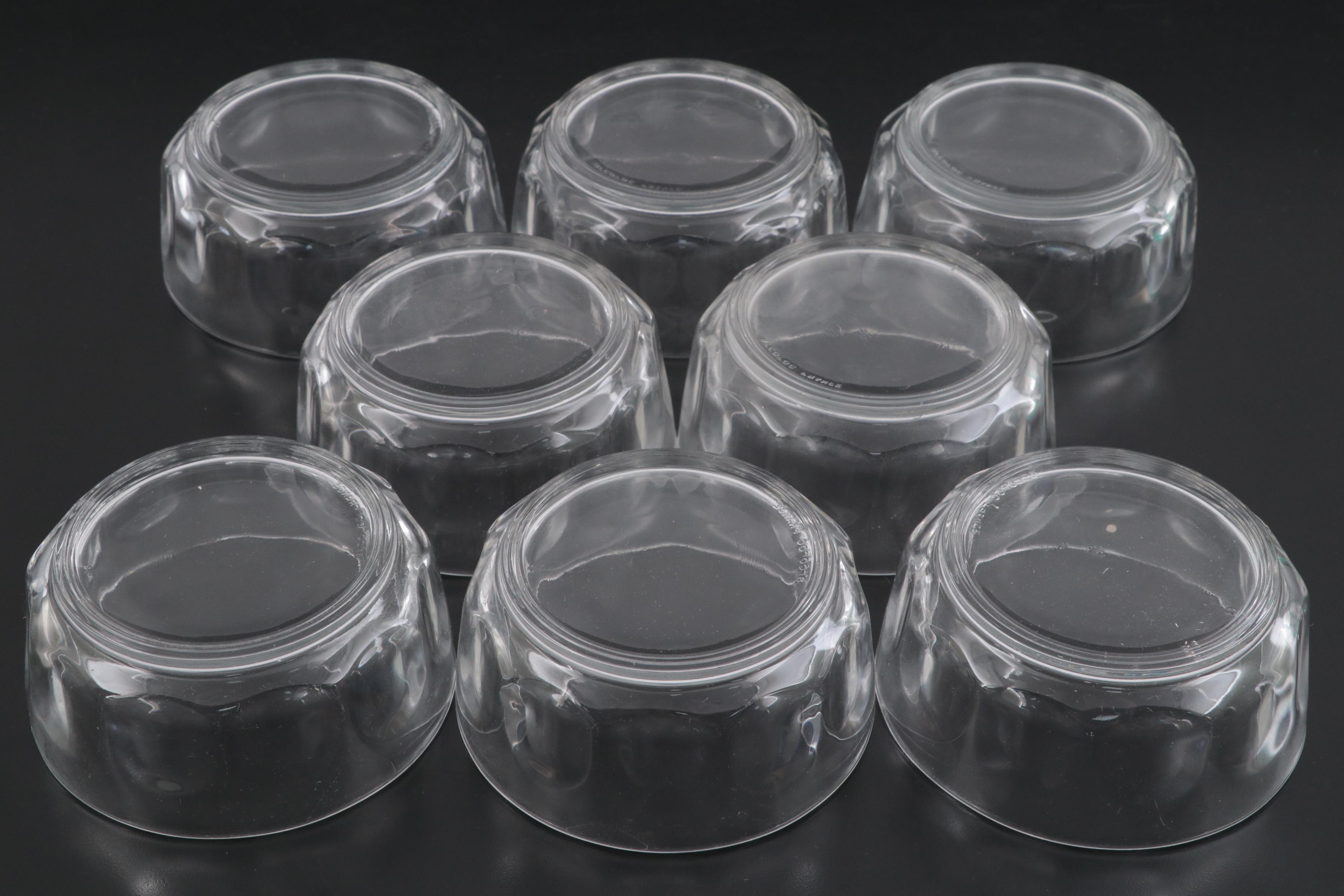 Tiffin-Franciscan "Green Festoon Optic" Uranium Glass Champagne Coupes with More