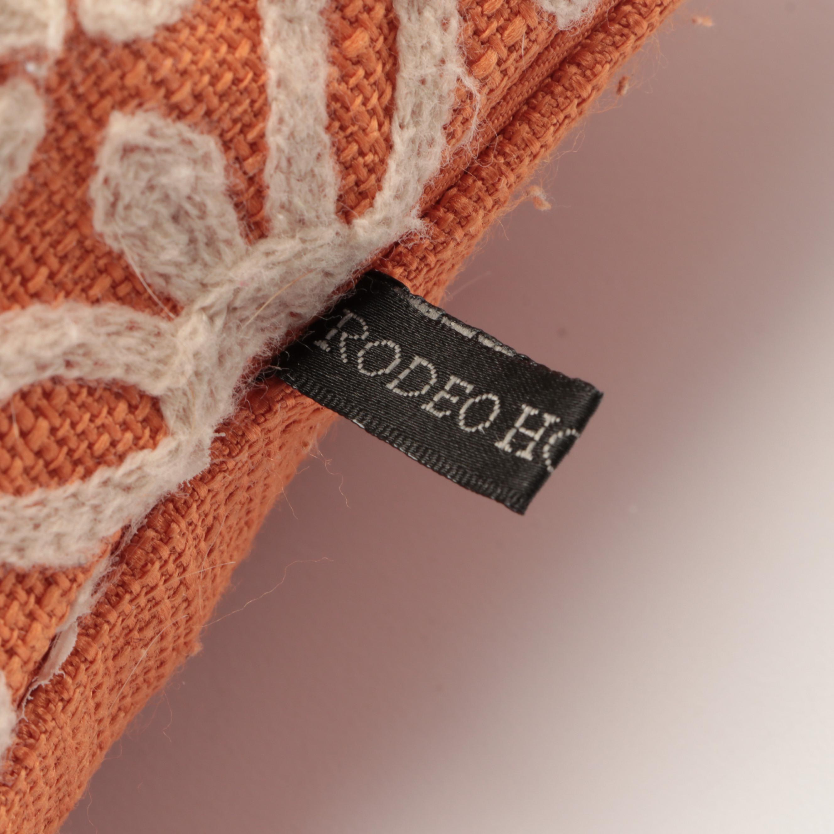 Rodeo Home Orange and White Chain Stitched and Other Accent Pillows