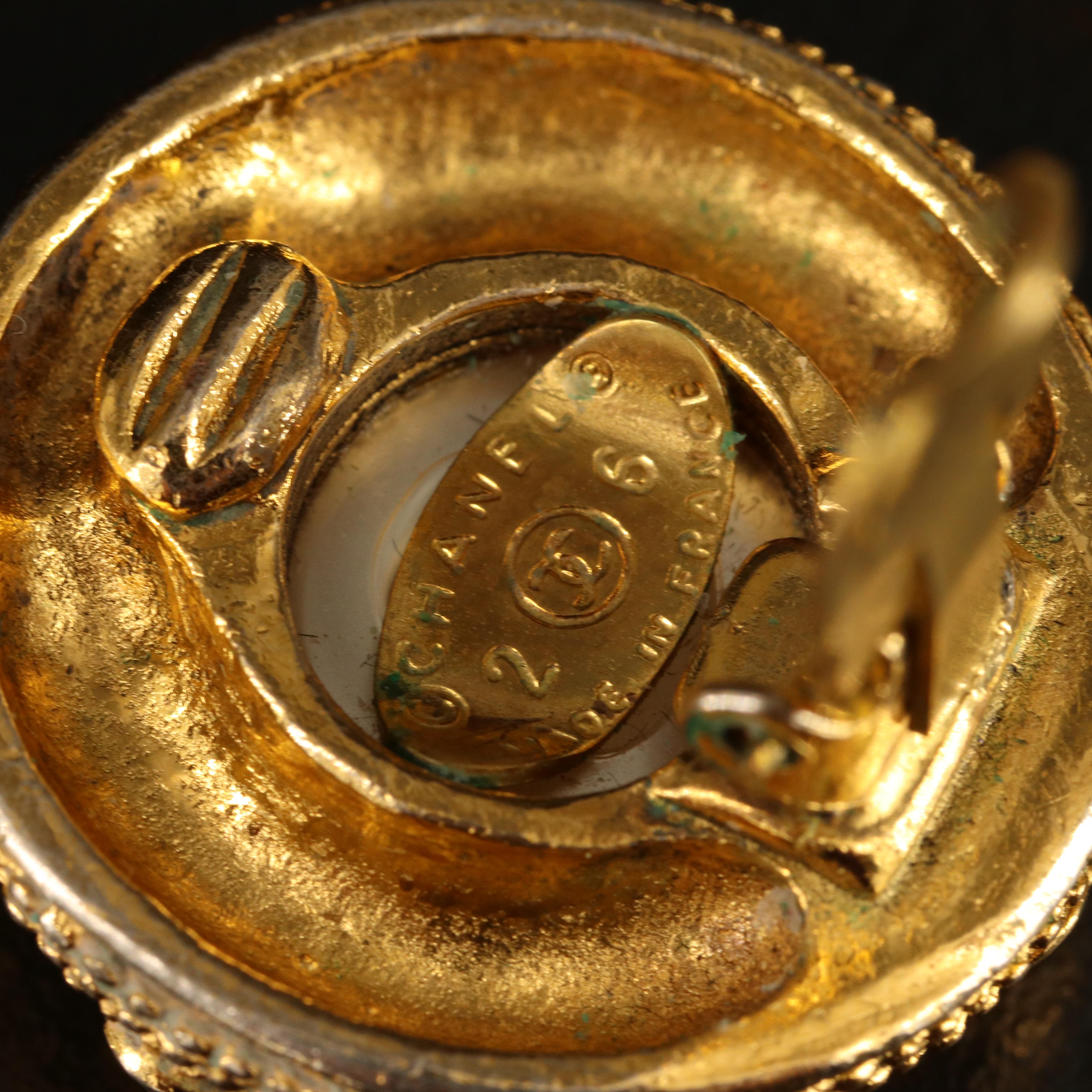 Chanel Faux Pearl Logo Earrings