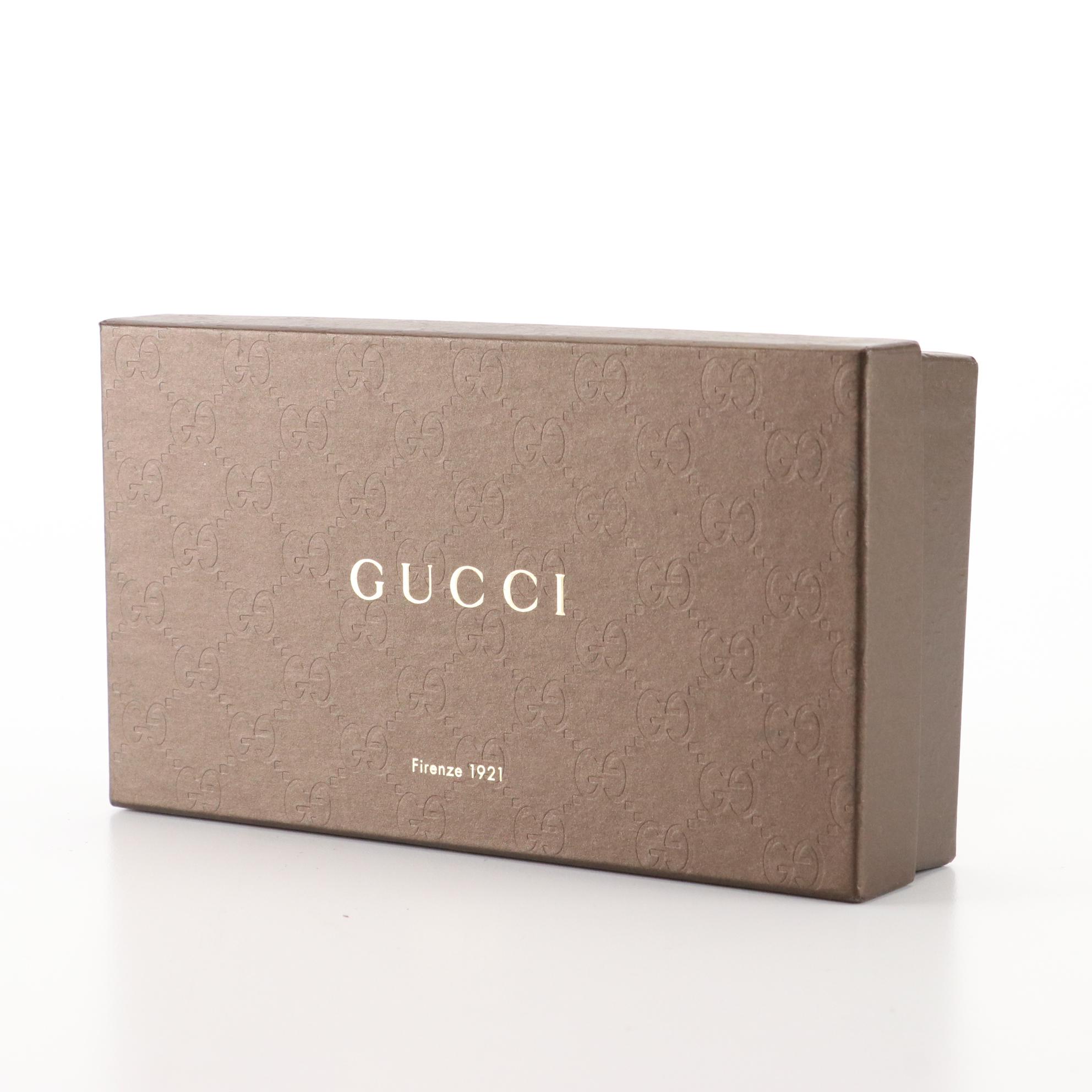 Gucci GG Crystal Coated Canvas and Studded Leather Continental Wallet with Box