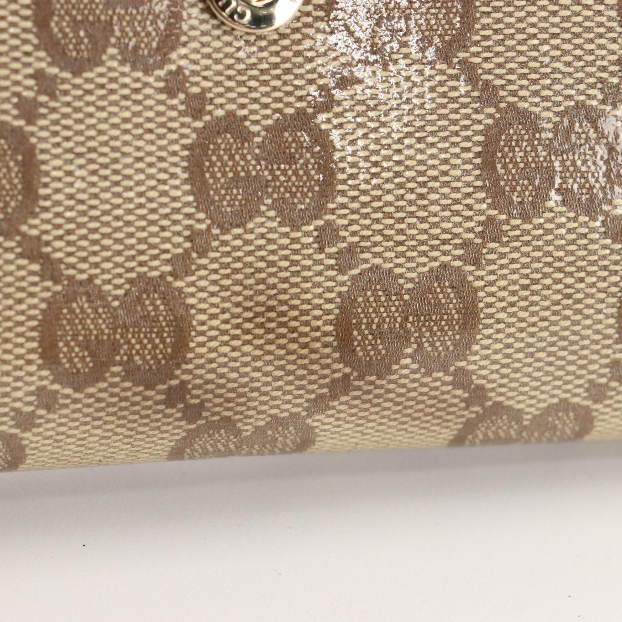 Gucci GG Crystal Coated Canvas and Studded Leather Continental Wallet with Box