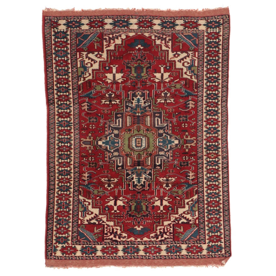 3'8 x 5'3 Hand-Knotted Persian Heriz Area Rug