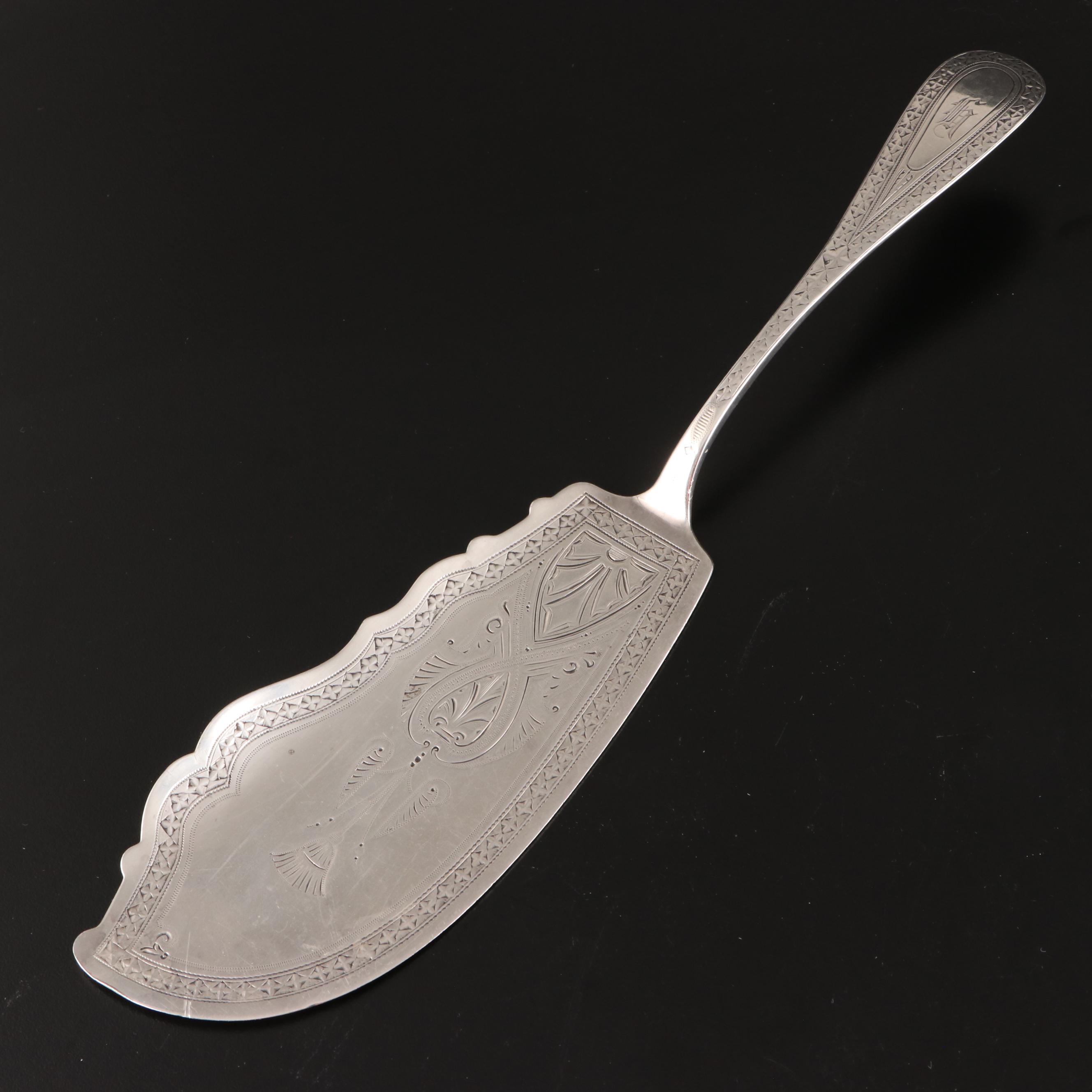 Bigelow, Kennard & Co. Chased Sterling Silver Fish Server, Late 19th Century