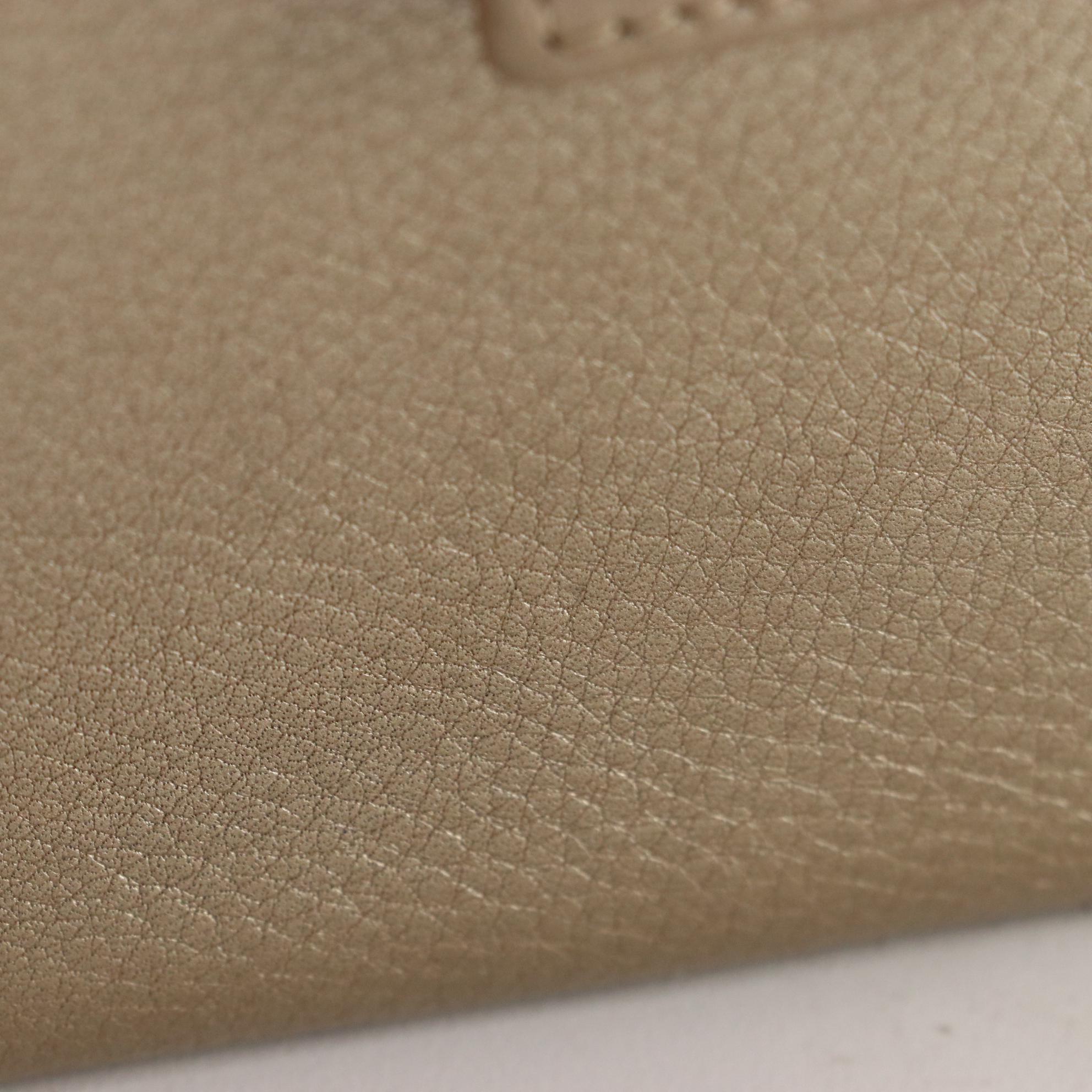 Gucci French Wallet in Metallic Gold Leather with Interlocking GG Heart Emblem