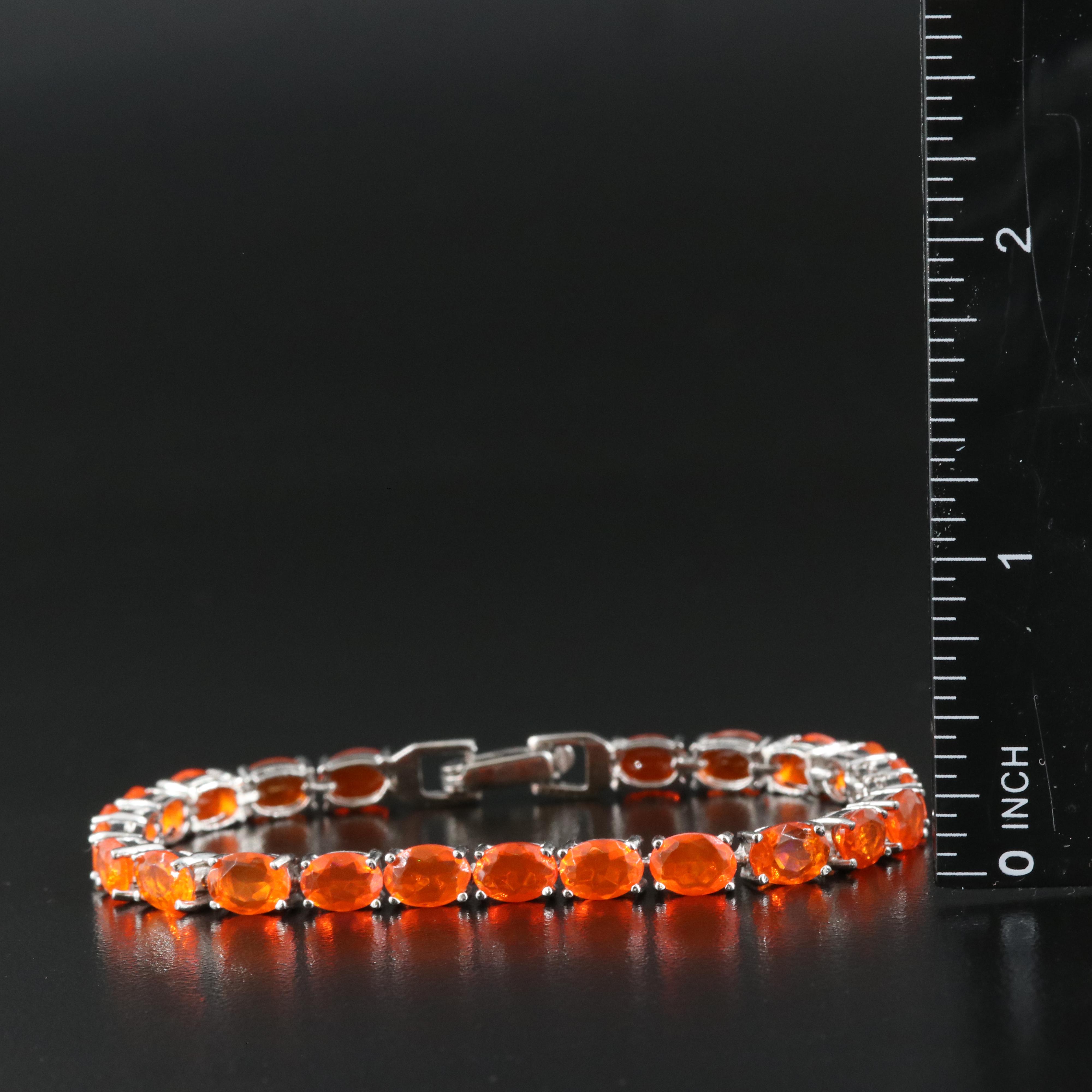 Sterling Fire Opal Bracelet