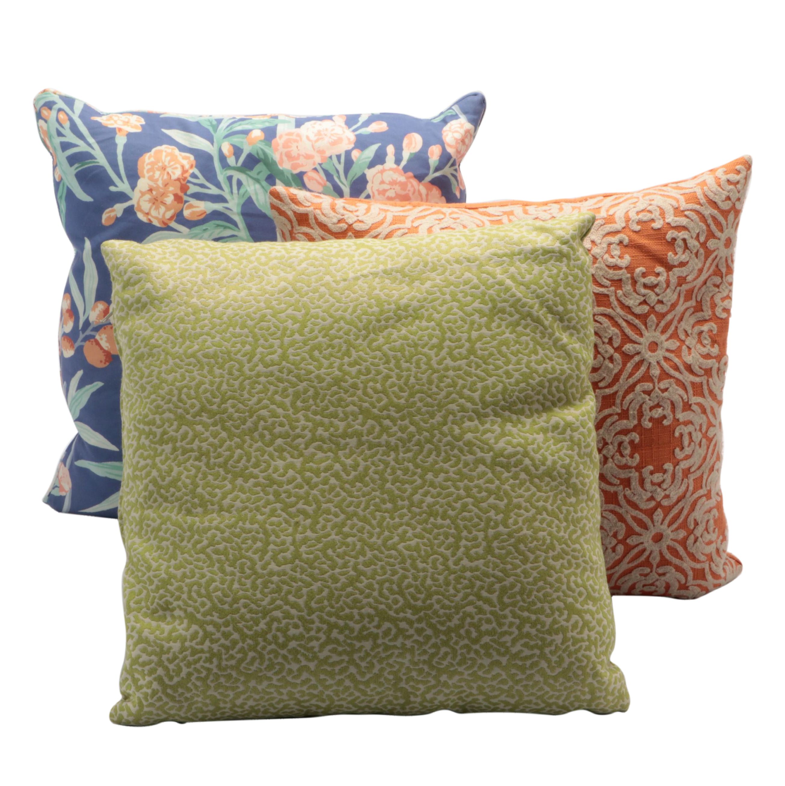 Rodeo Home Orange and White Chain Stitched and Other Accent Pillows