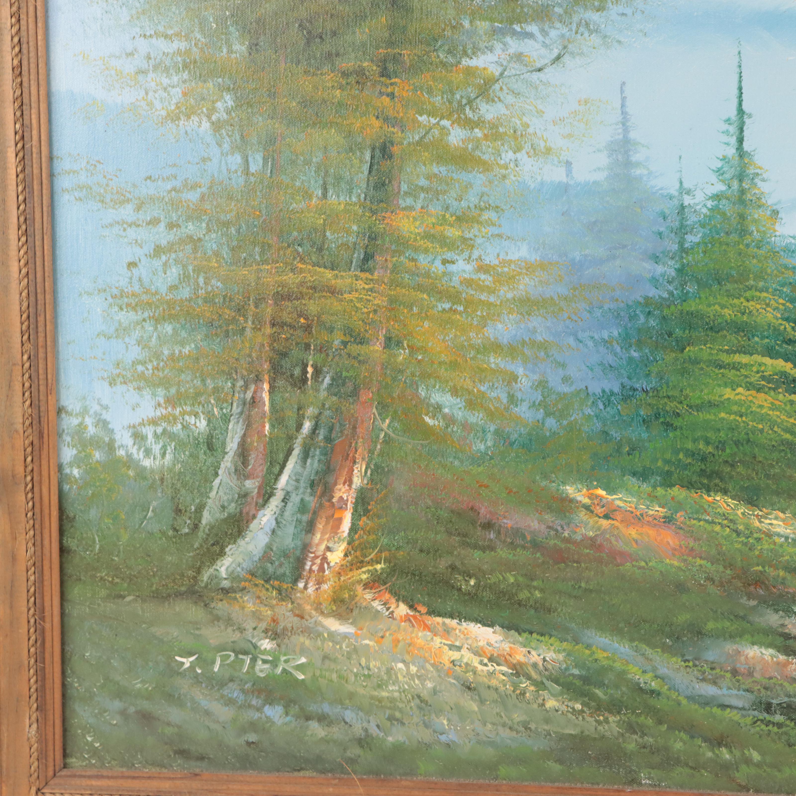 Oil Painting of Alpine Landscape