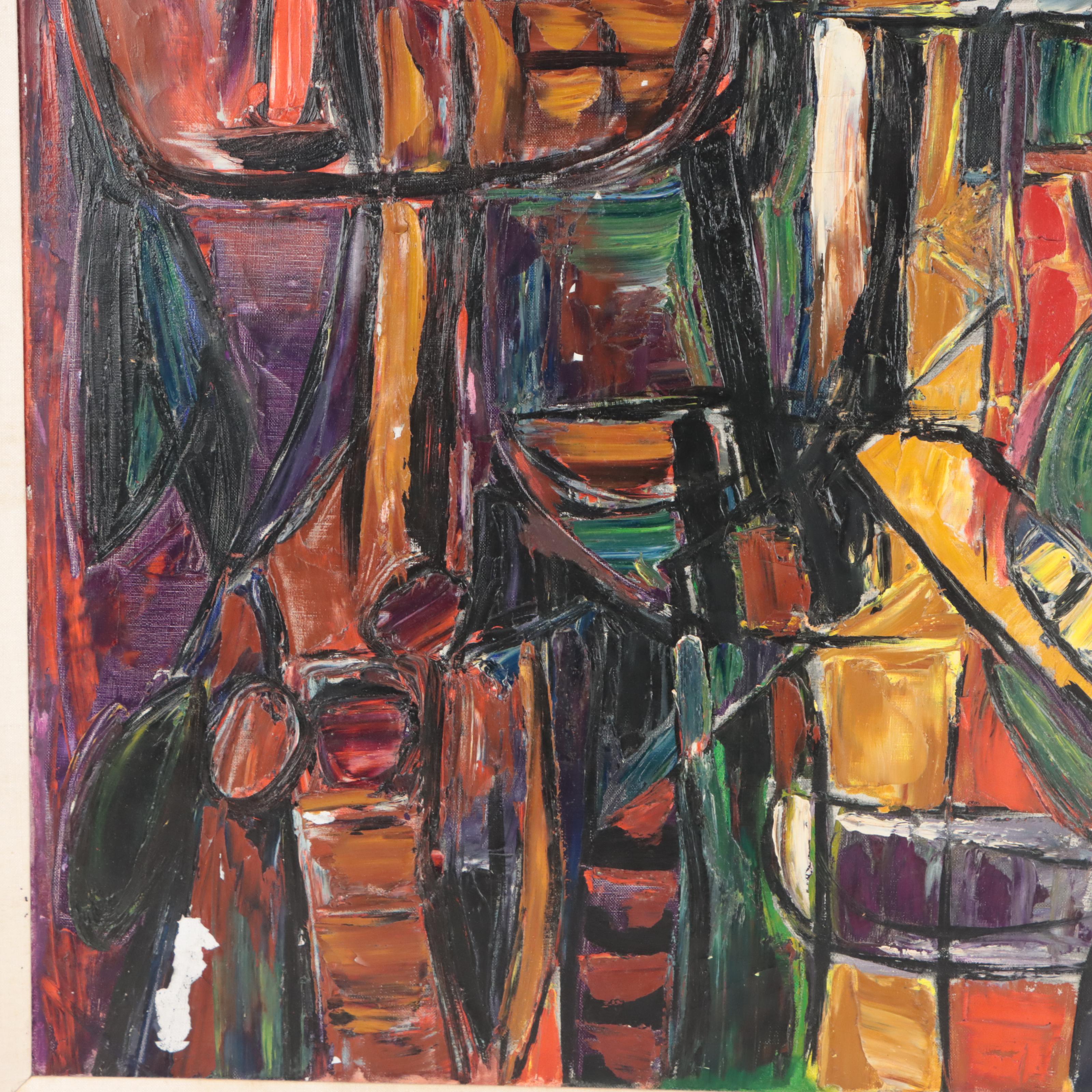 Vigas Abstract Expressionist Style Oil Painting "Materna," 1966