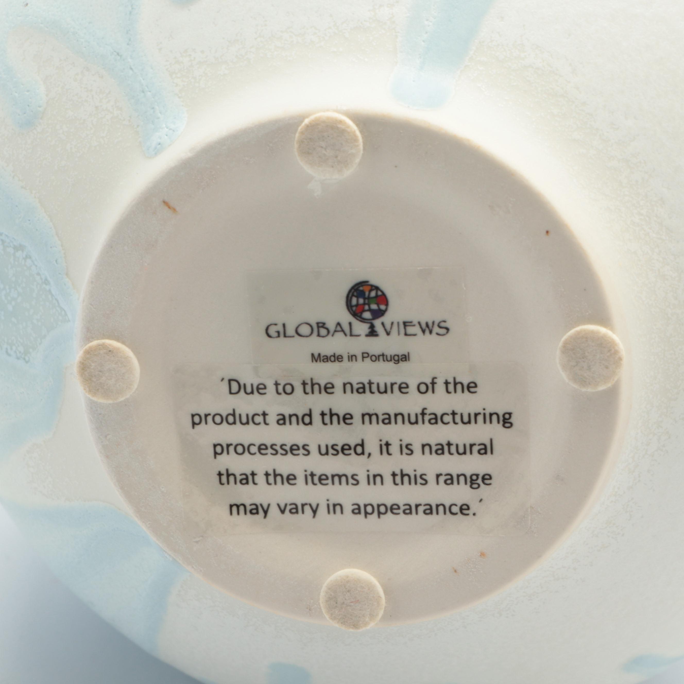 Global Views Portuguese Vases with White Glazed Ceramic Flower Vase