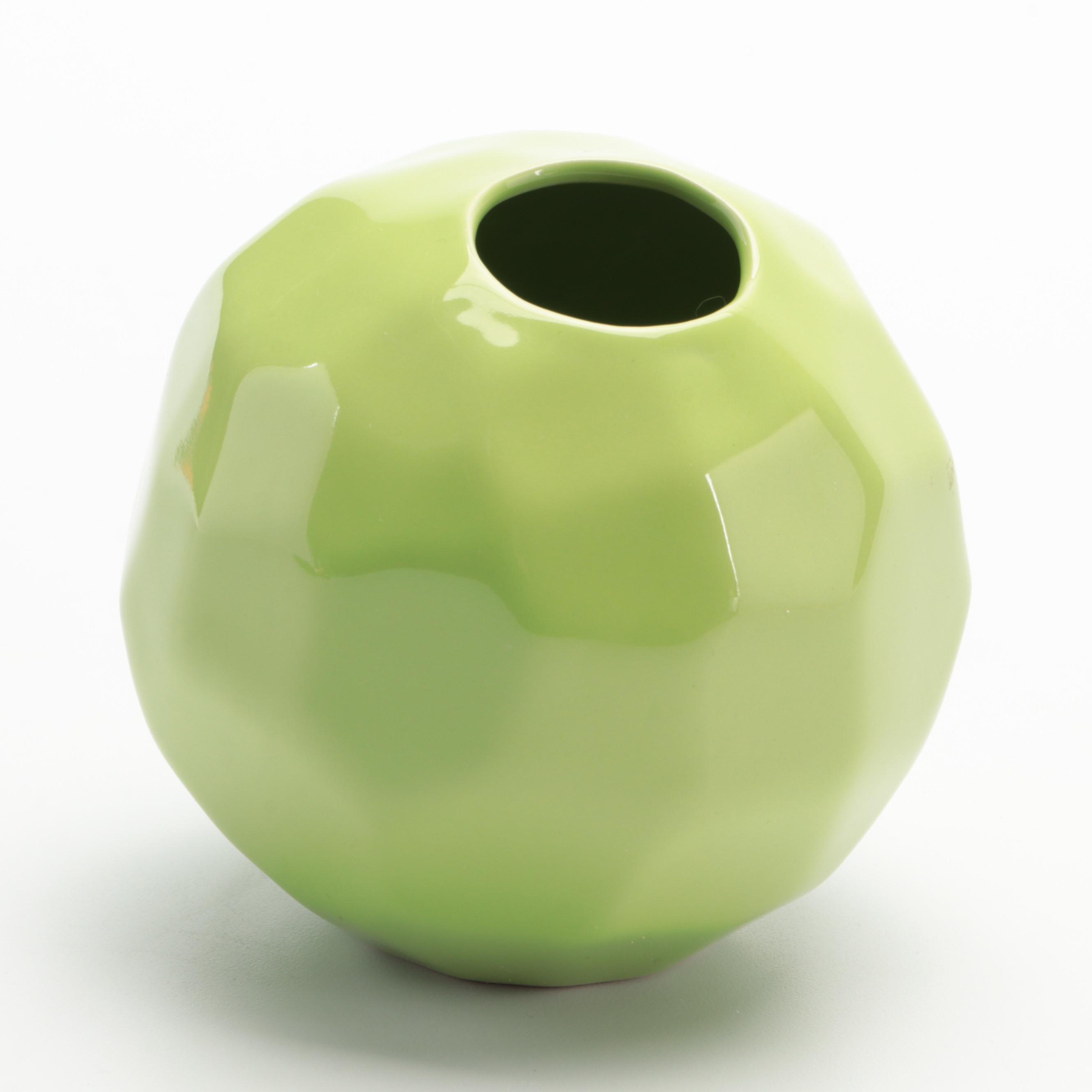 Global Views Portuguese Vases with White Glazed Ceramic Flower Vase