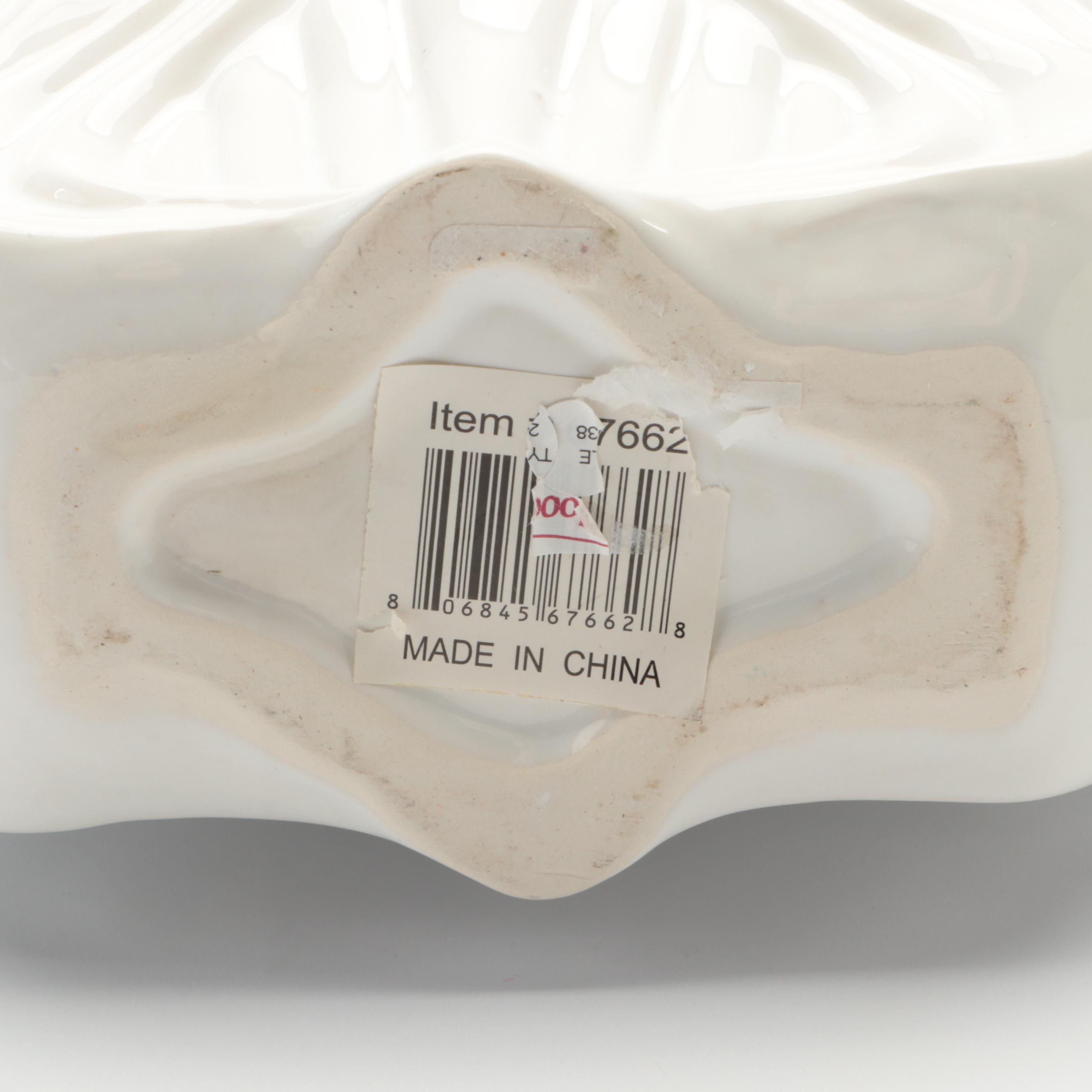 Global Views Portuguese Vases with White Glazed Ceramic Flower Vase