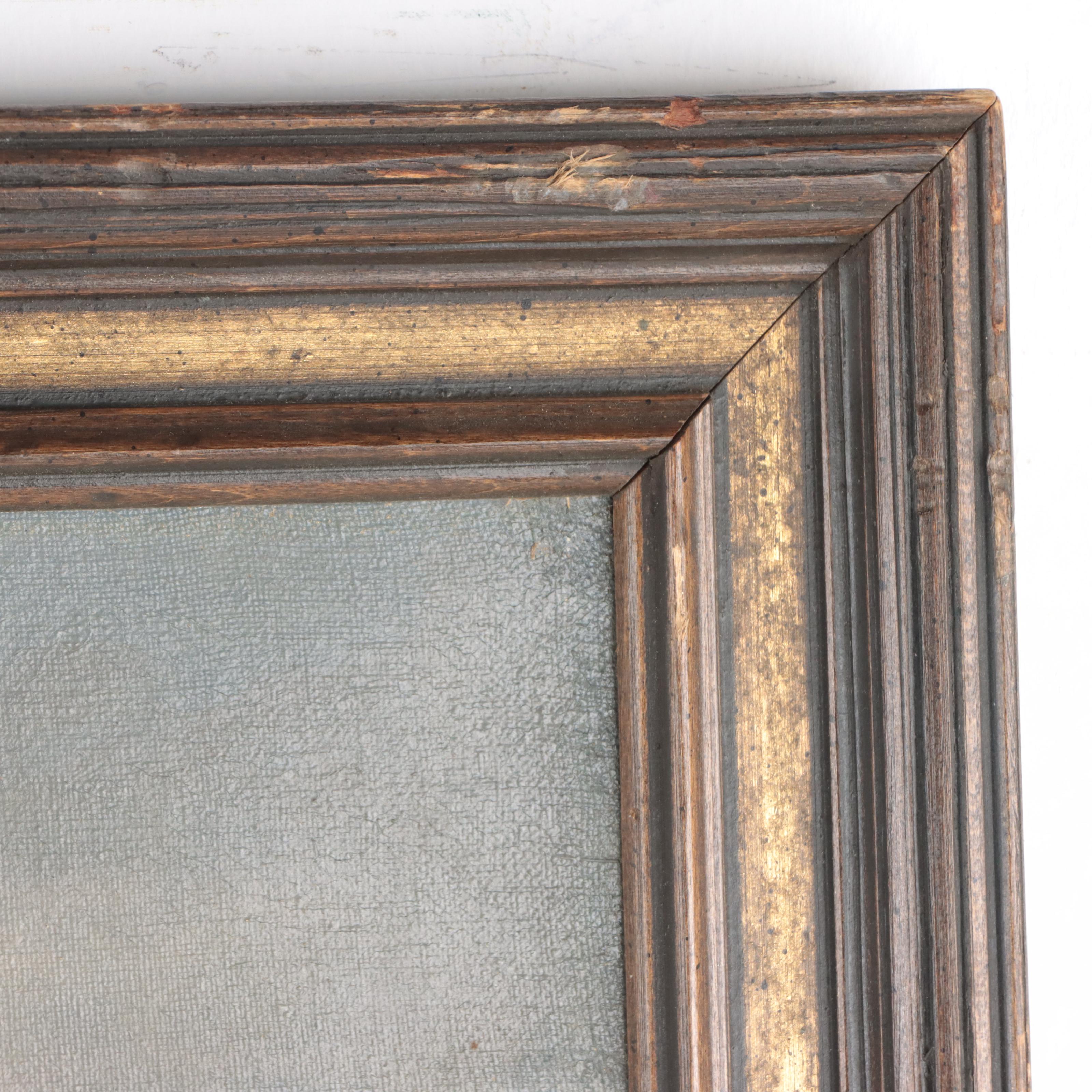 Oil Painting of Deer in Verdant Forest Landscape, 1969