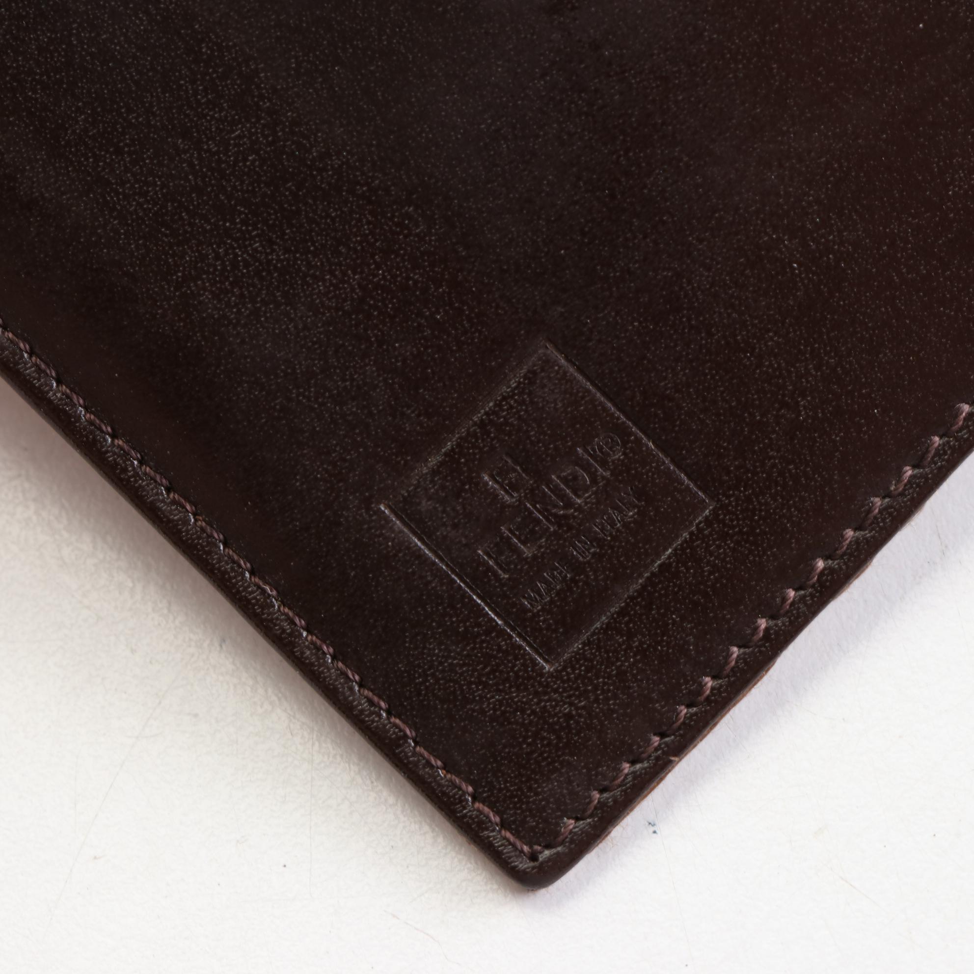 Fendi Compact Wallet in Zucchino Canvas and Leather