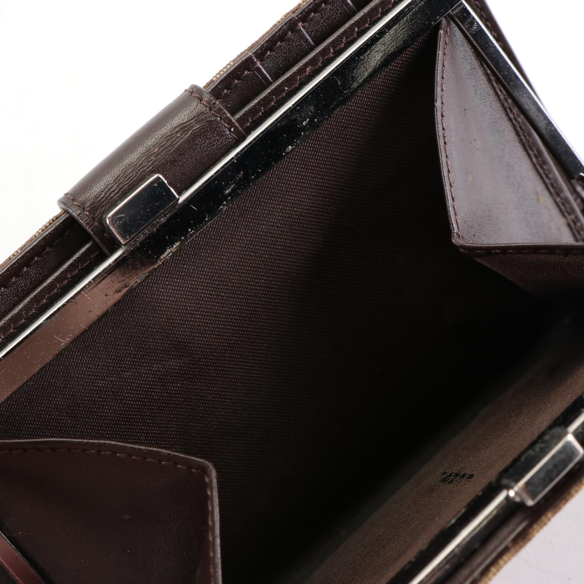 Fendi Compact Wallet in Zucchino Canvas and Leather