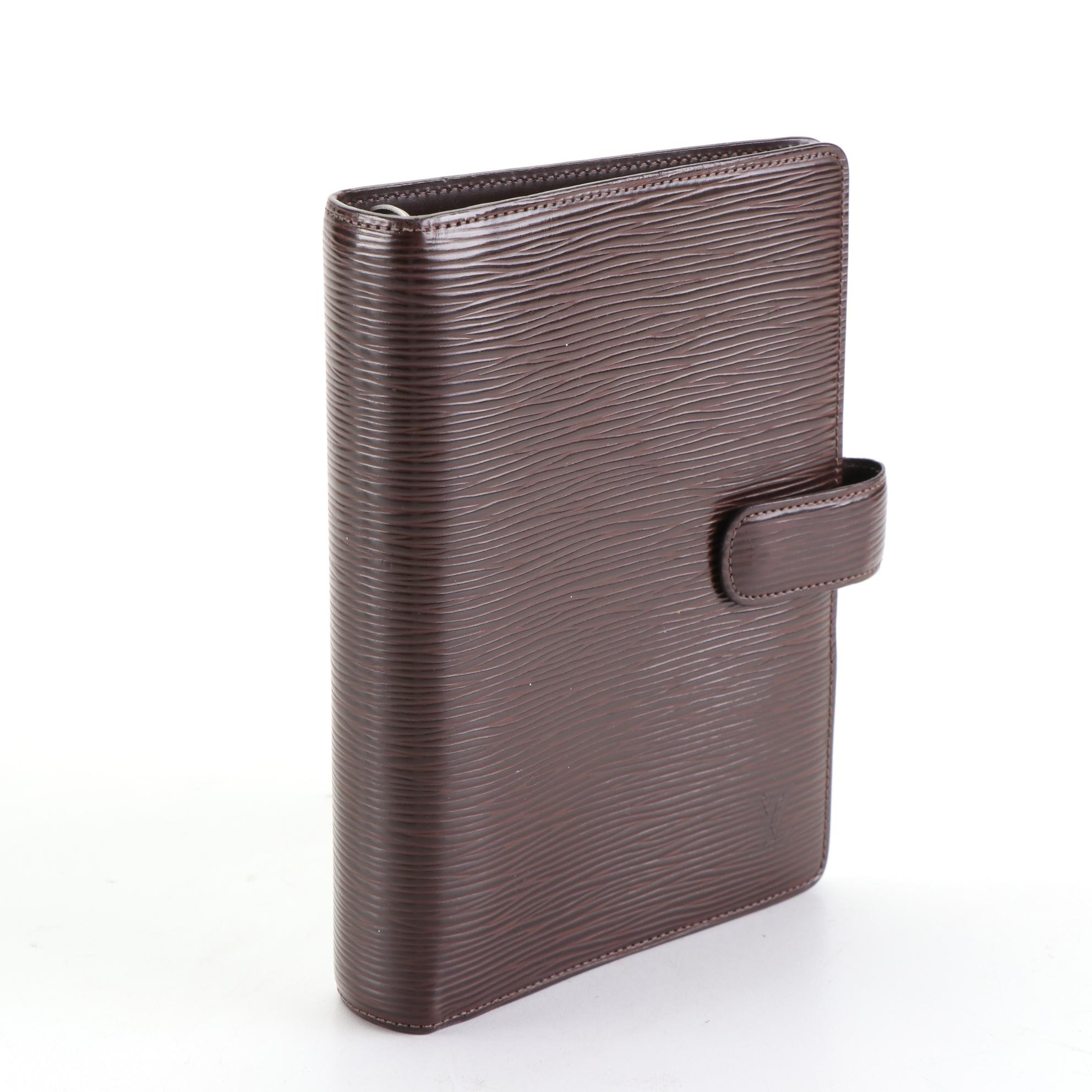 Louis Vuitton Address Book/Agenda Cover in Moka Epi Leather