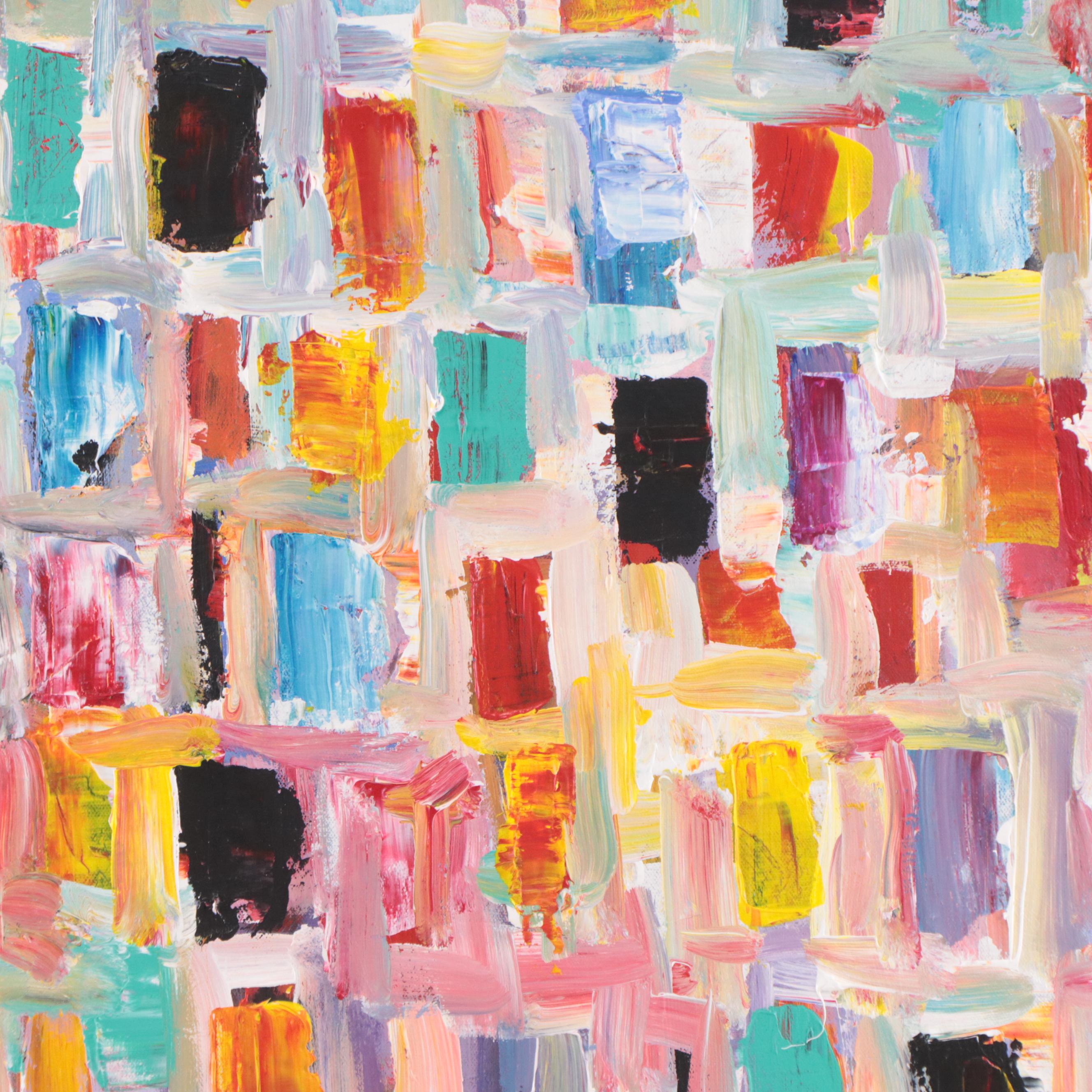 Leif Janek Abstract Oil Painting, 21st Century