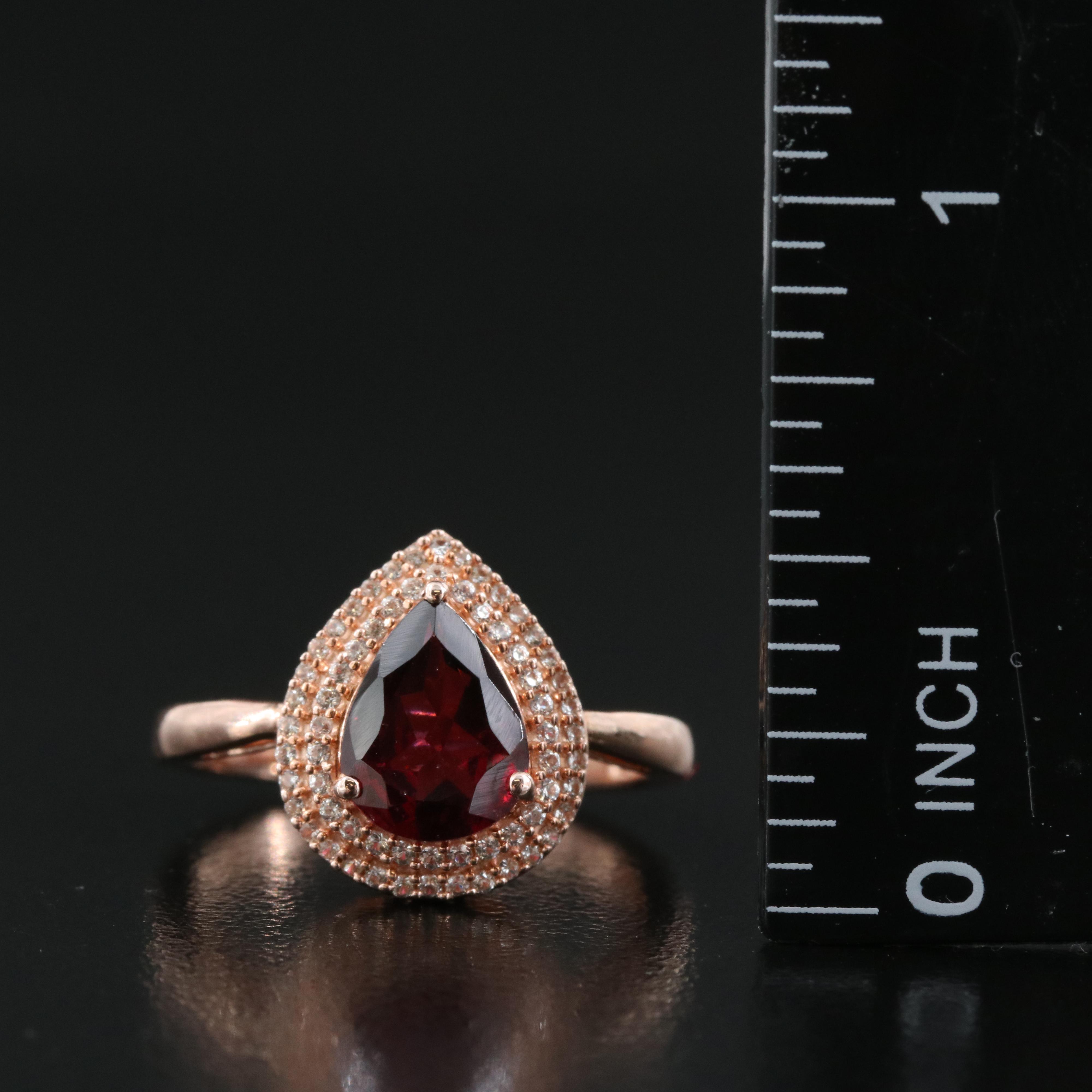 Sterling Garnet and Sapphire Ring