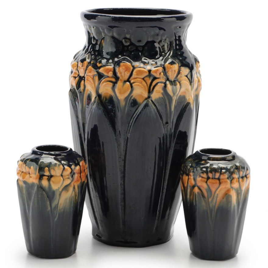 Brush McCoy Ceramic Amaryllis Vases, Early 20th Century