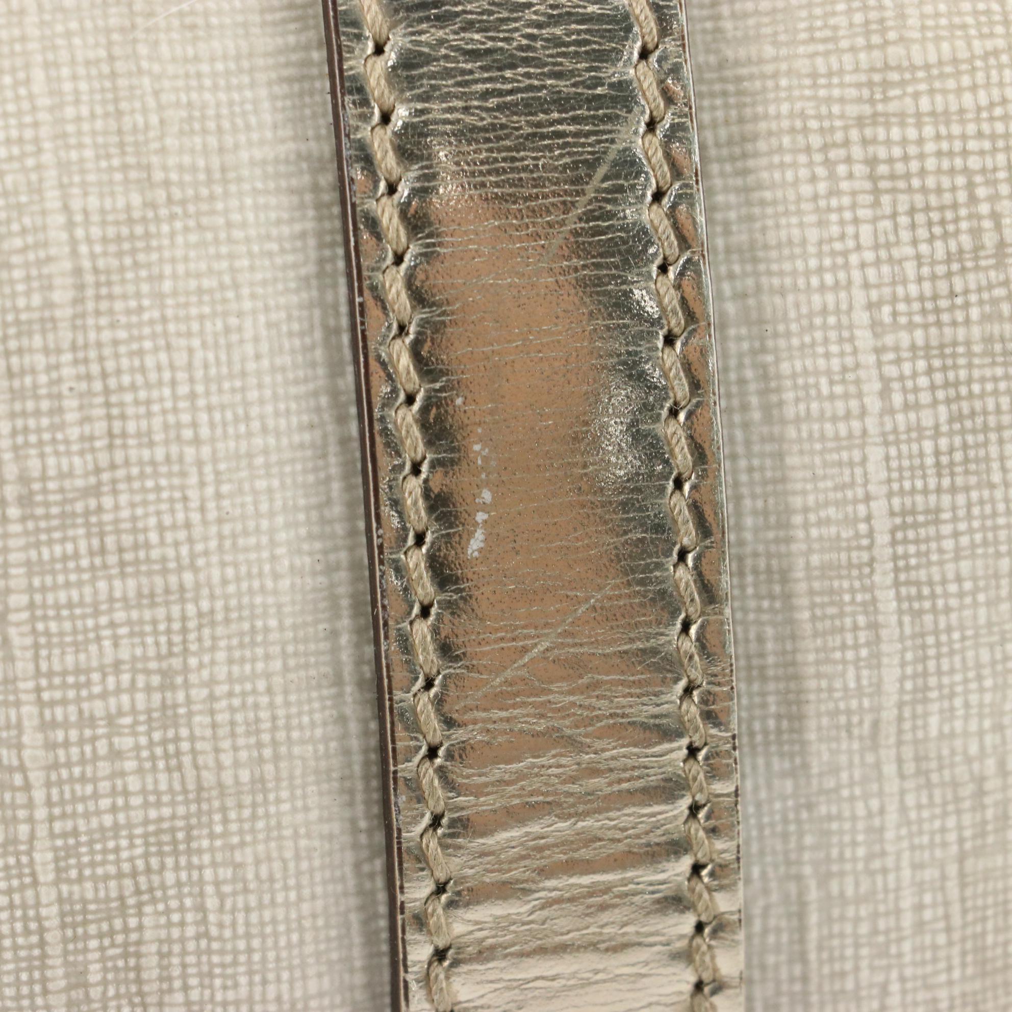 Gucci Small Joy Boston Bag in Supreme GG Canvas and Silver Metallic Leather