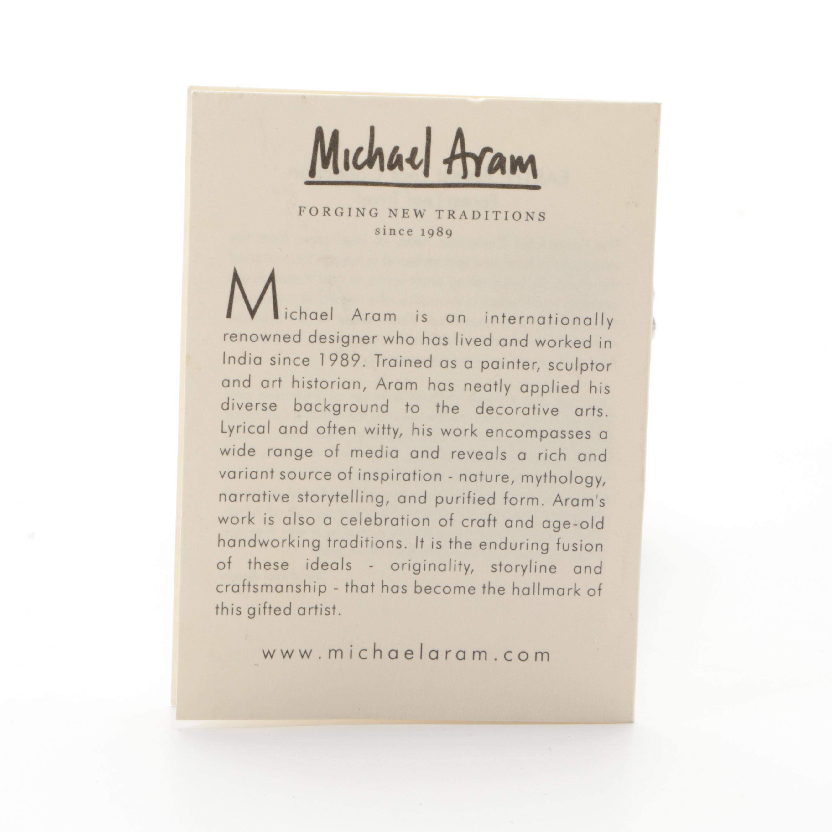 Michael Aram Wheat Oval Platter and Bar Set with Other Mirrored Tray