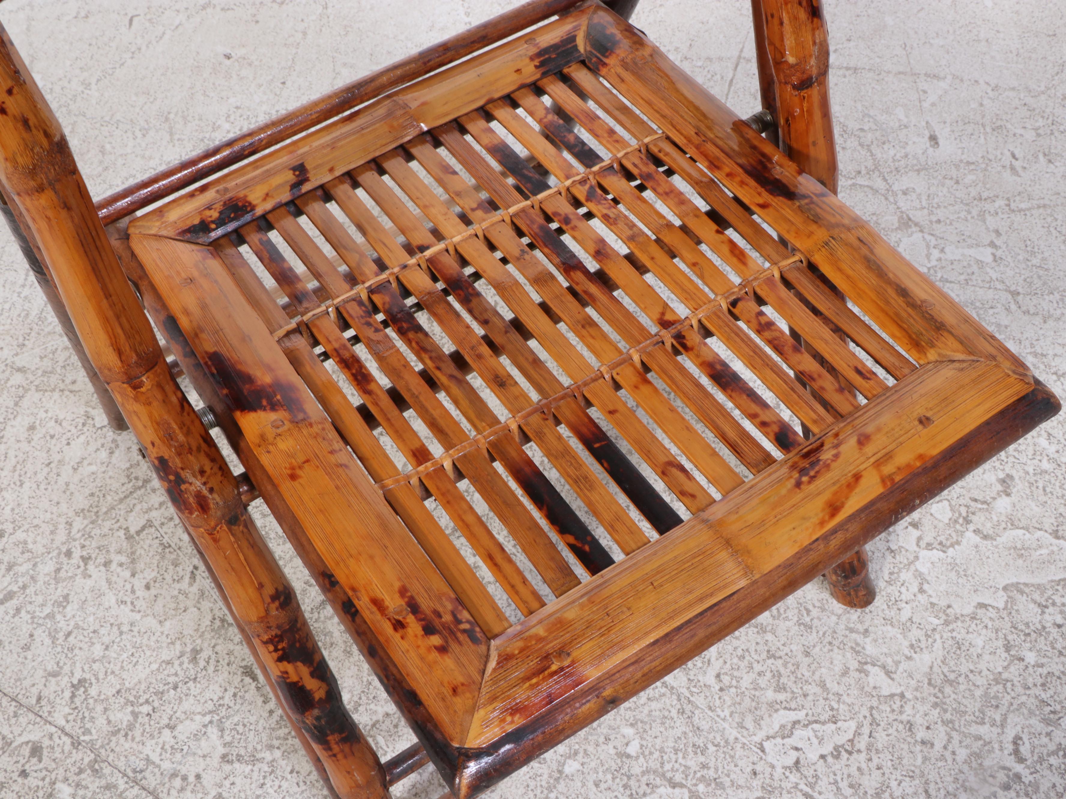 Eight Chinese Folding Bamboo Chairs