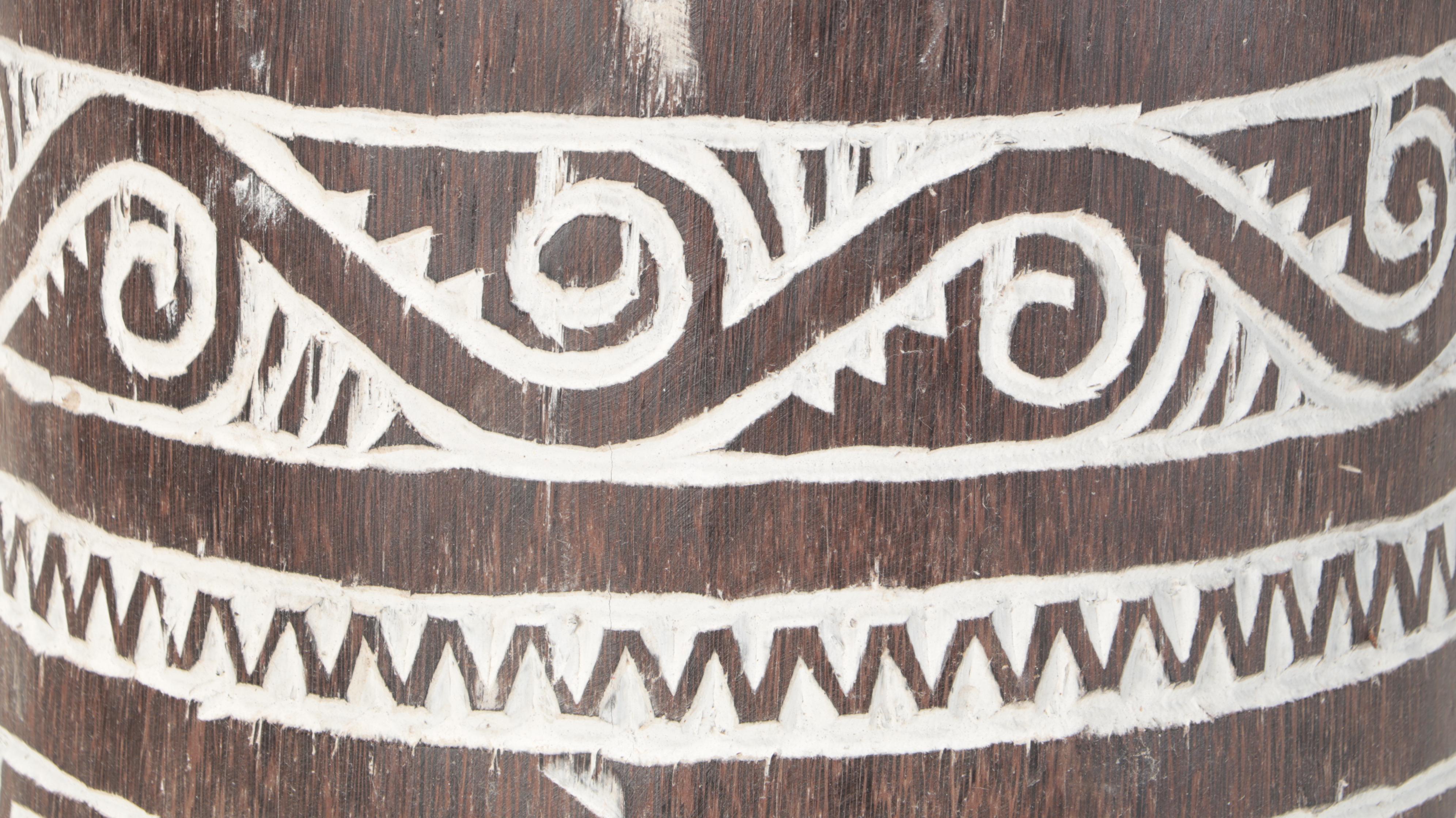 Carved Coconut Palm Vase