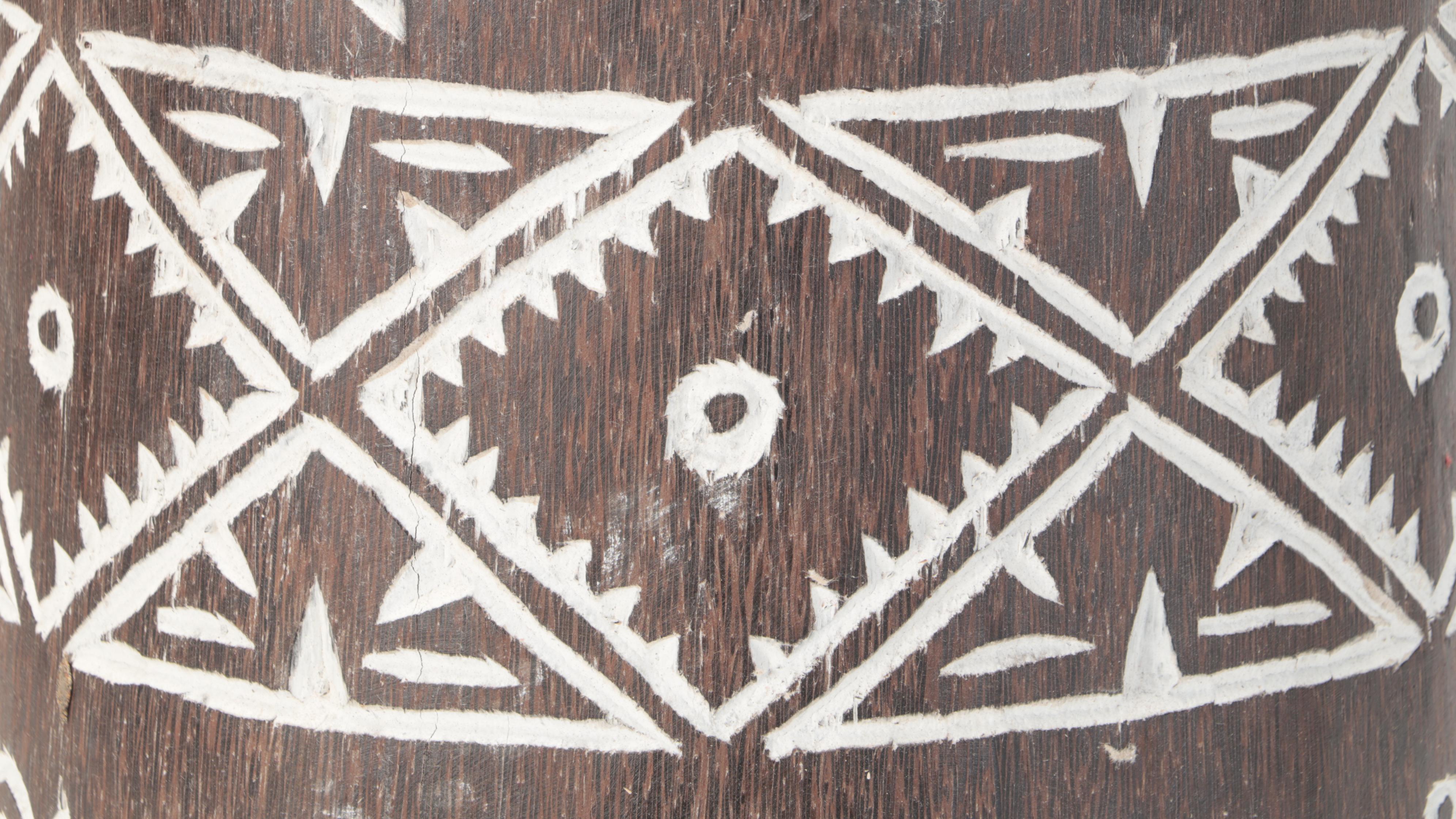 Carved Coconut Palm Vase