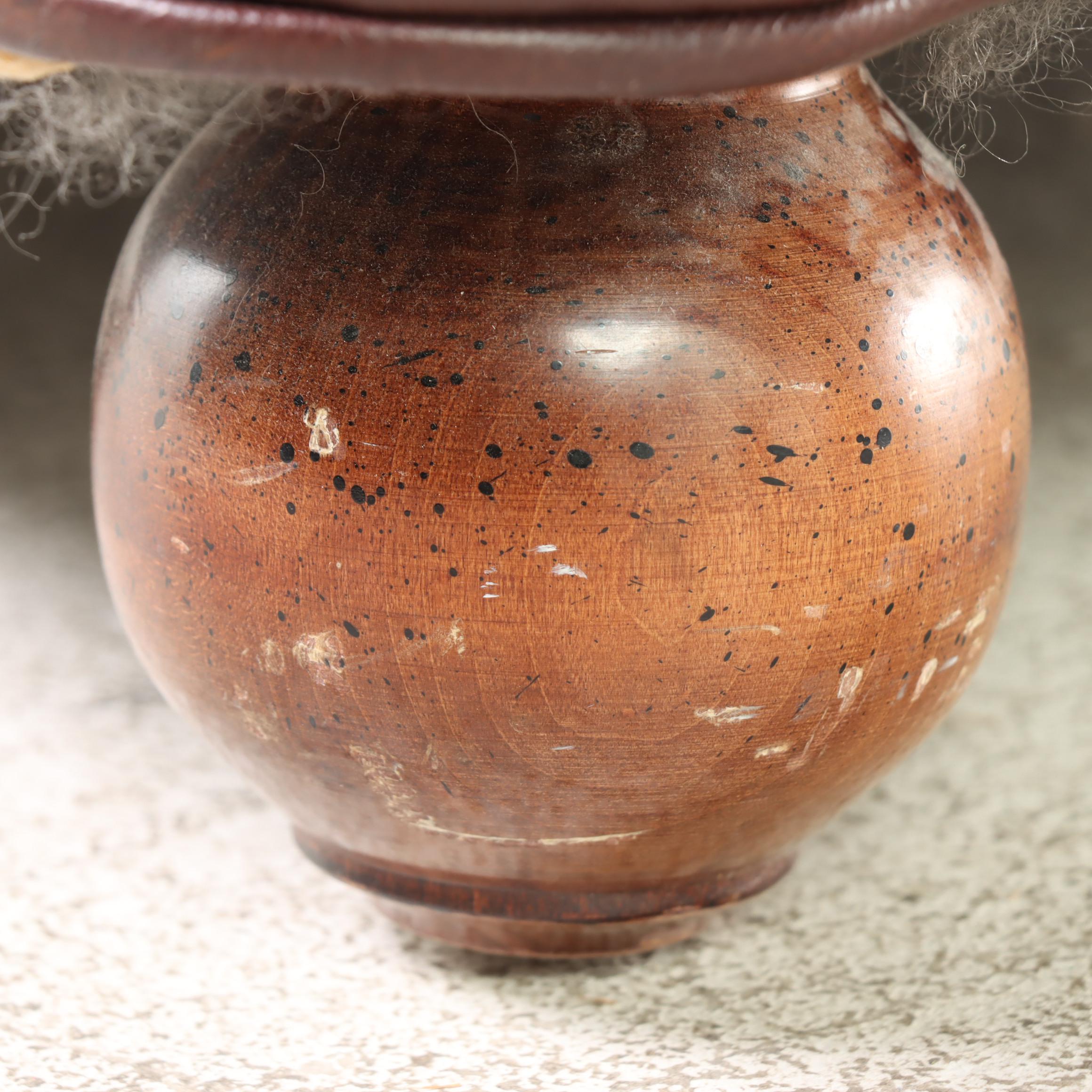 Leather Upholstered Easy Armchair and Ottoman