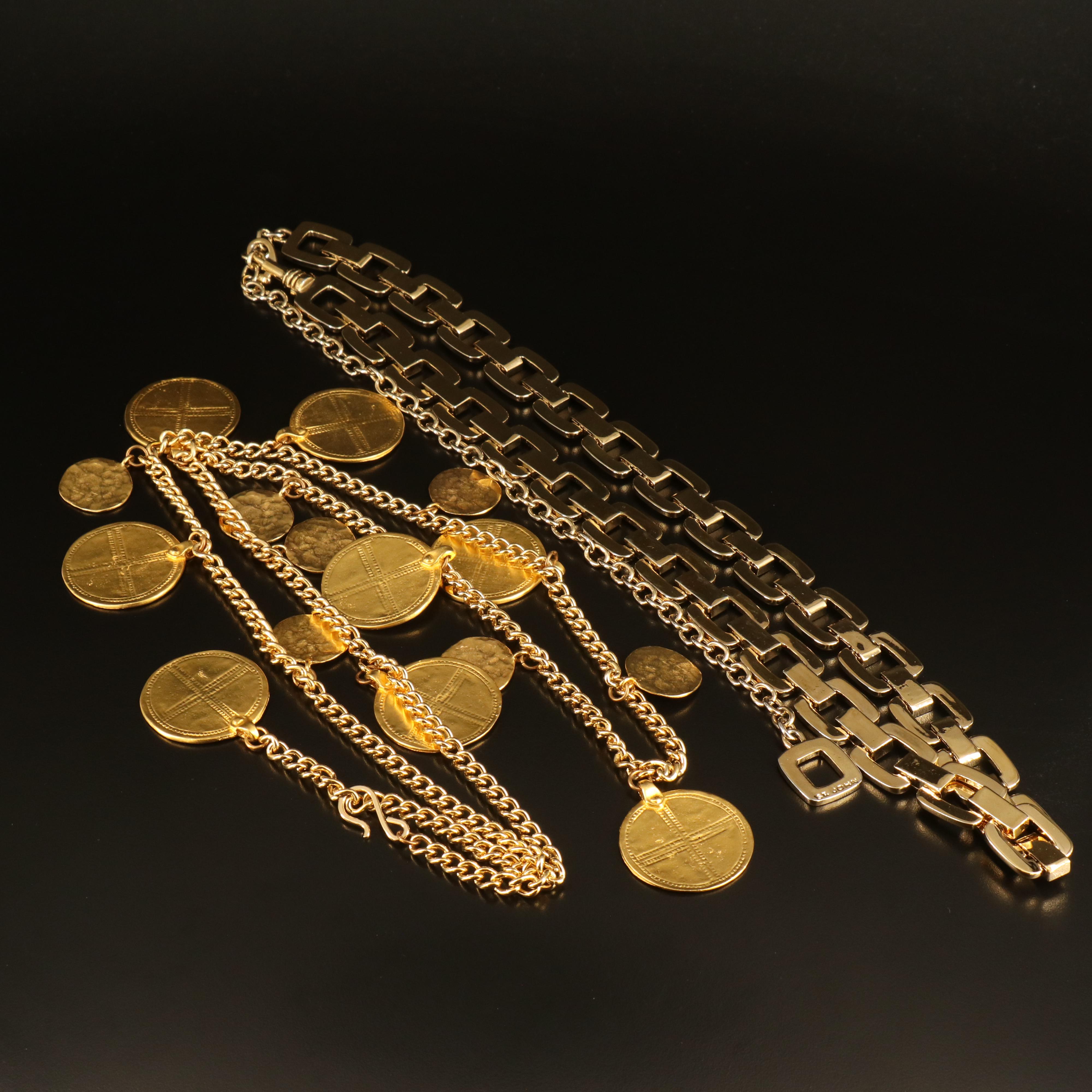 St. John and Kenneth Lane Gold-Tone Belts