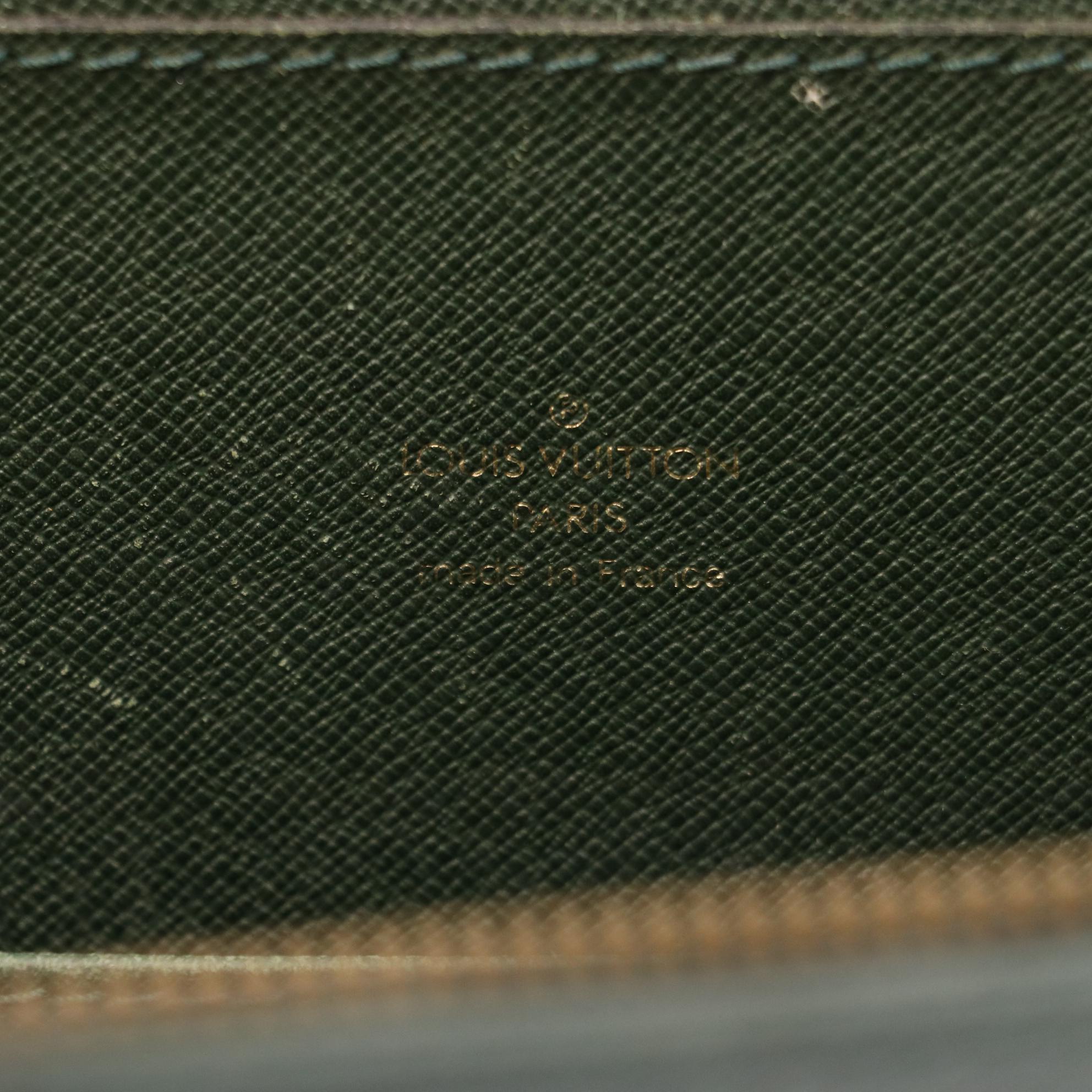 Louis Vuitton Lozan Briefcase in Épicéa Green Taïga Leather