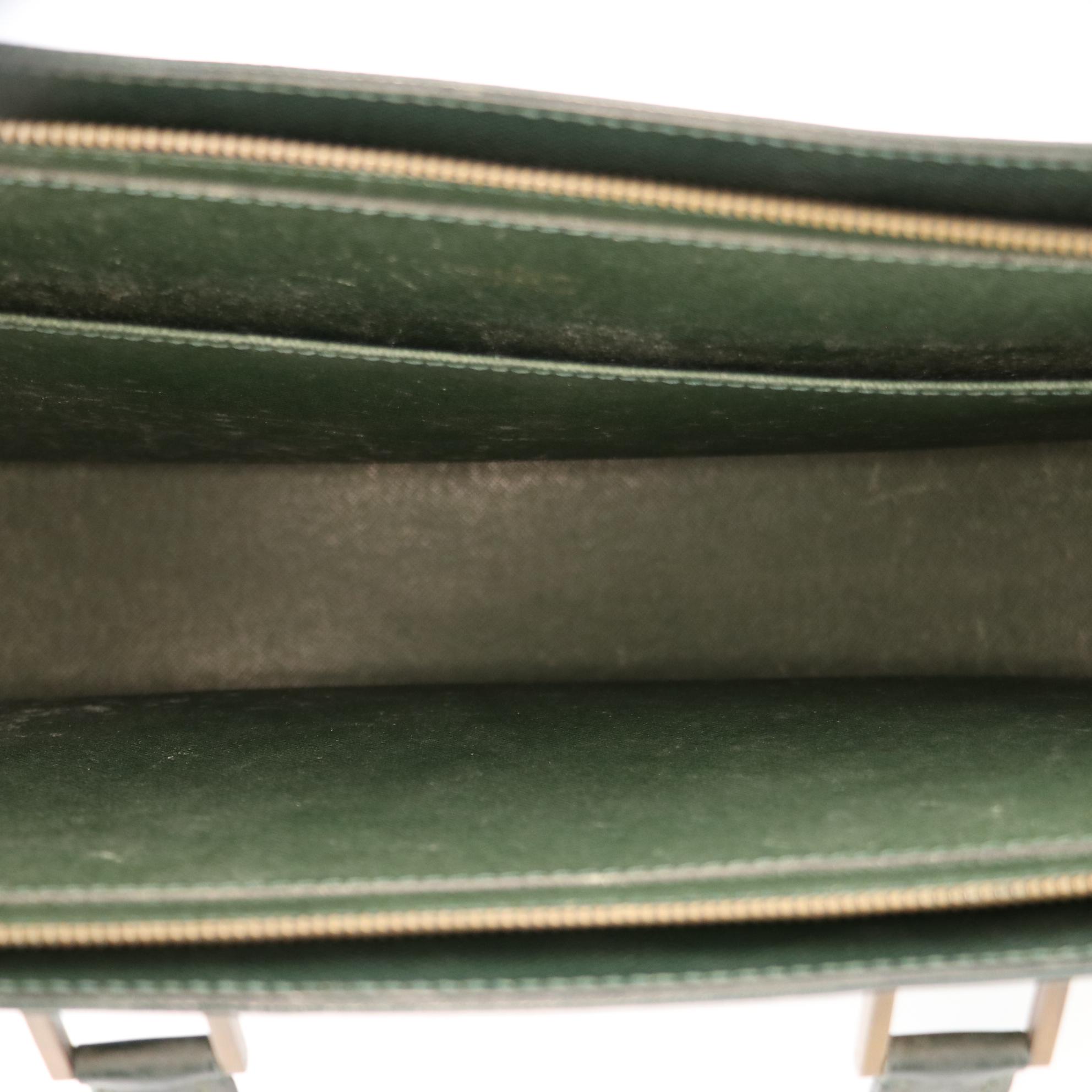 Louis Vuitton Lozan Briefcase in Épicéa Green Taïga Leather