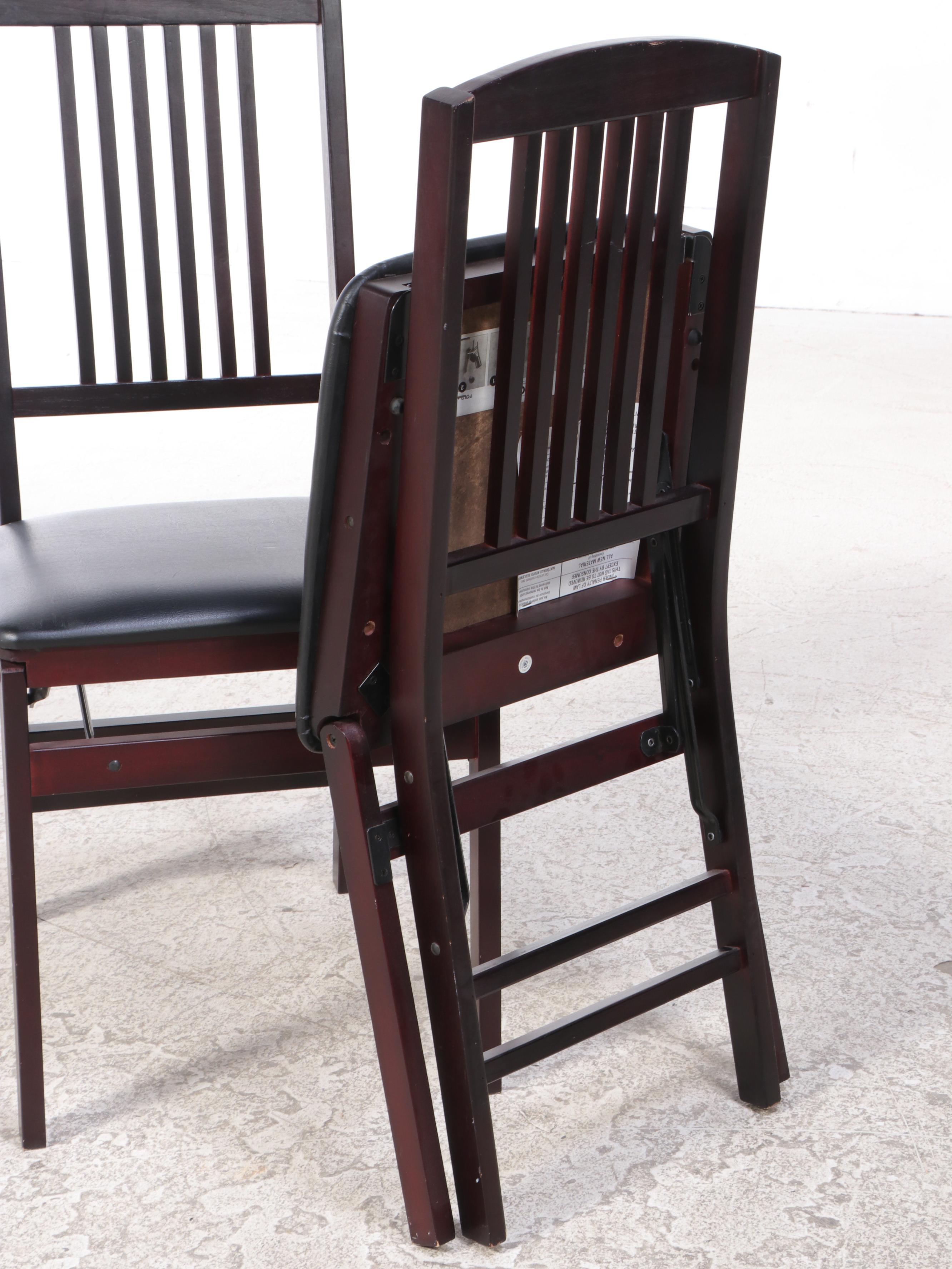 Six Cosco Wooden Folding Chairs