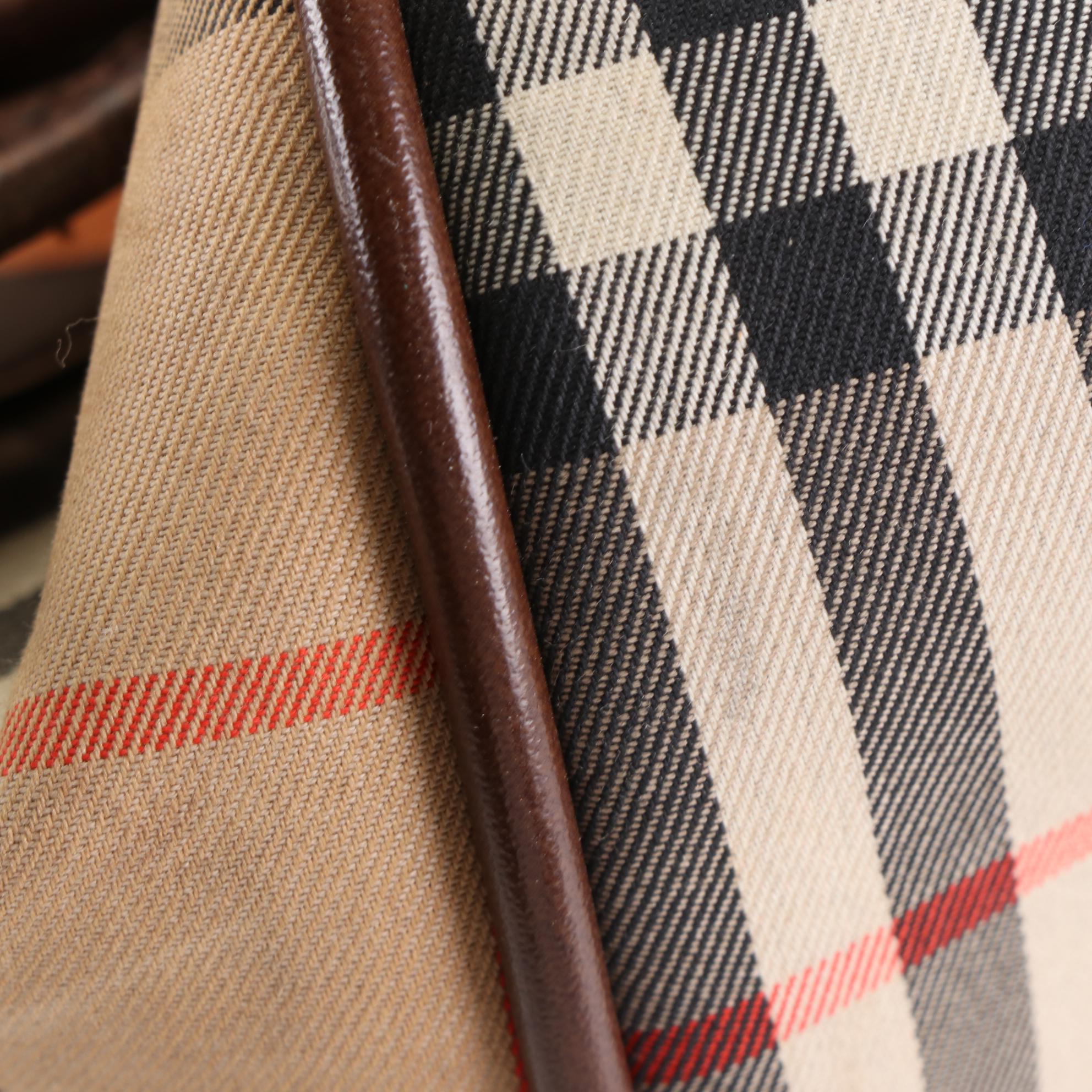 Burberrys Doctor Bag in Haymarket Check Canvas and Brown Leather