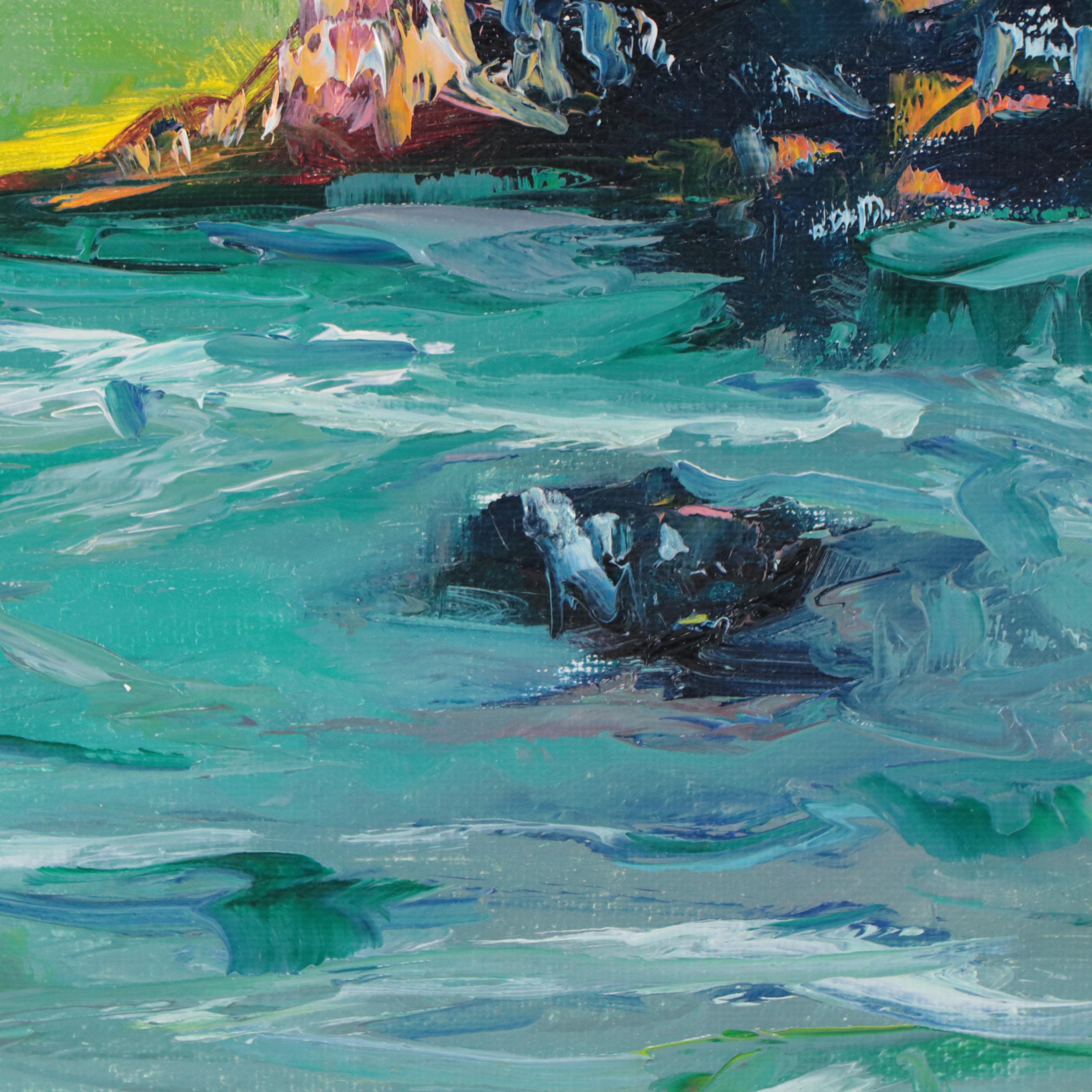 José M. Lima Seascape Oil Painting, 21st Century