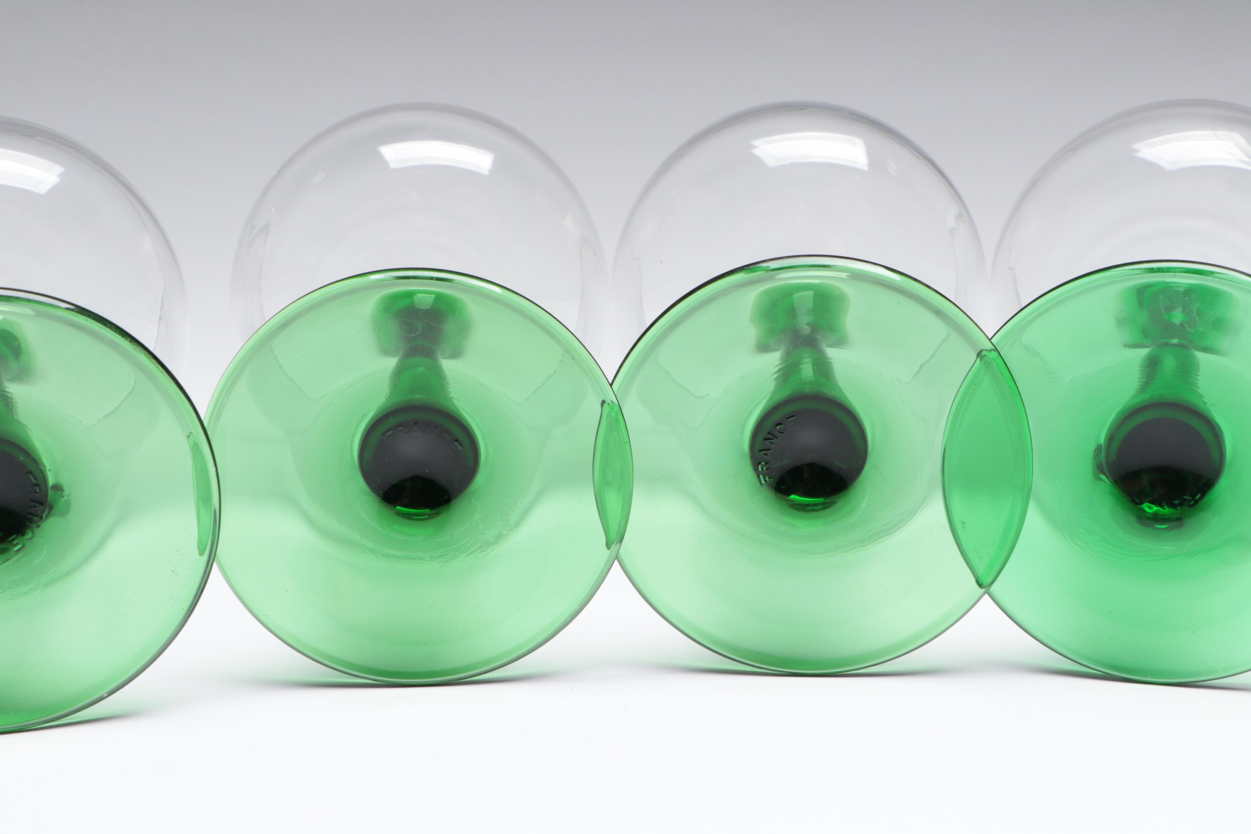 Arc International Emerald Stemmed Hock Wine, Late 20th Century