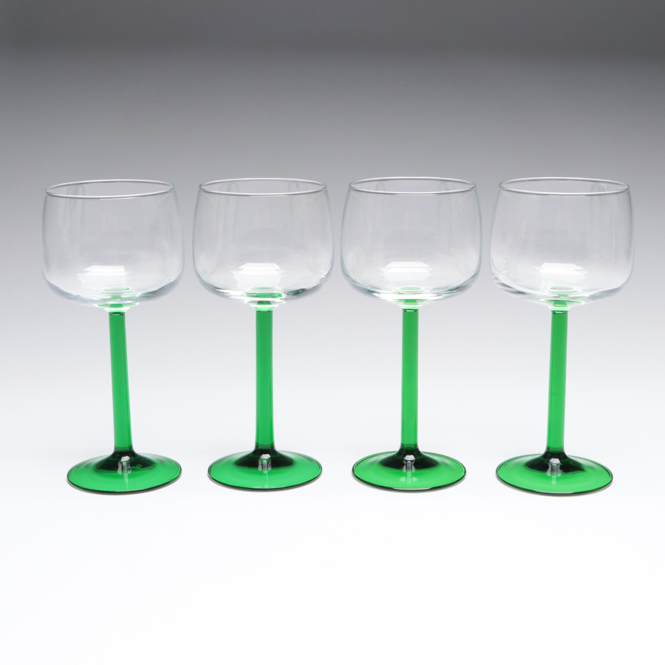 Arc International Emerald Stemmed Hock Wine, Late 20th Century