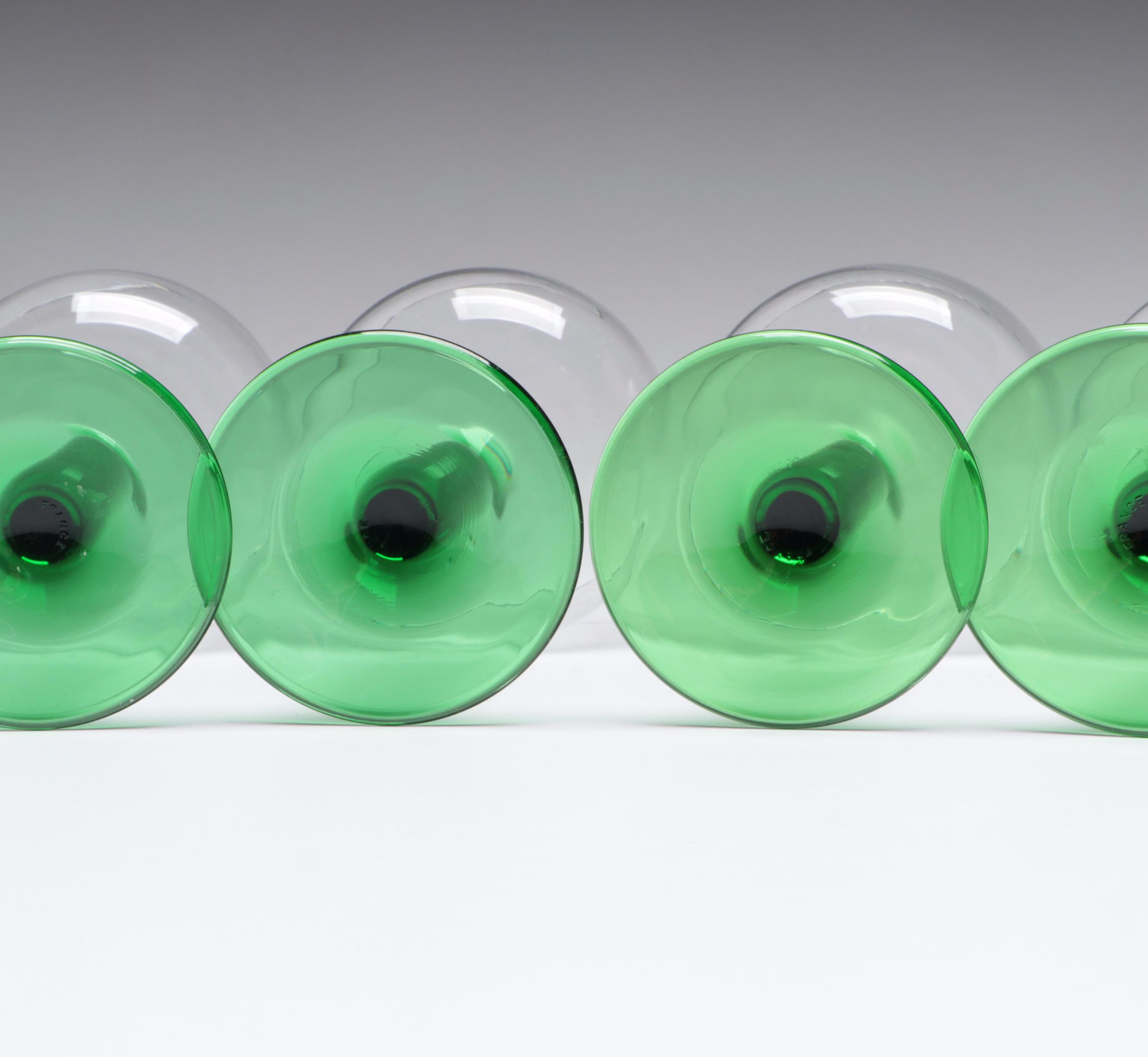 Arc International Emerald Stemmed Hock Wine, Late 20th Century