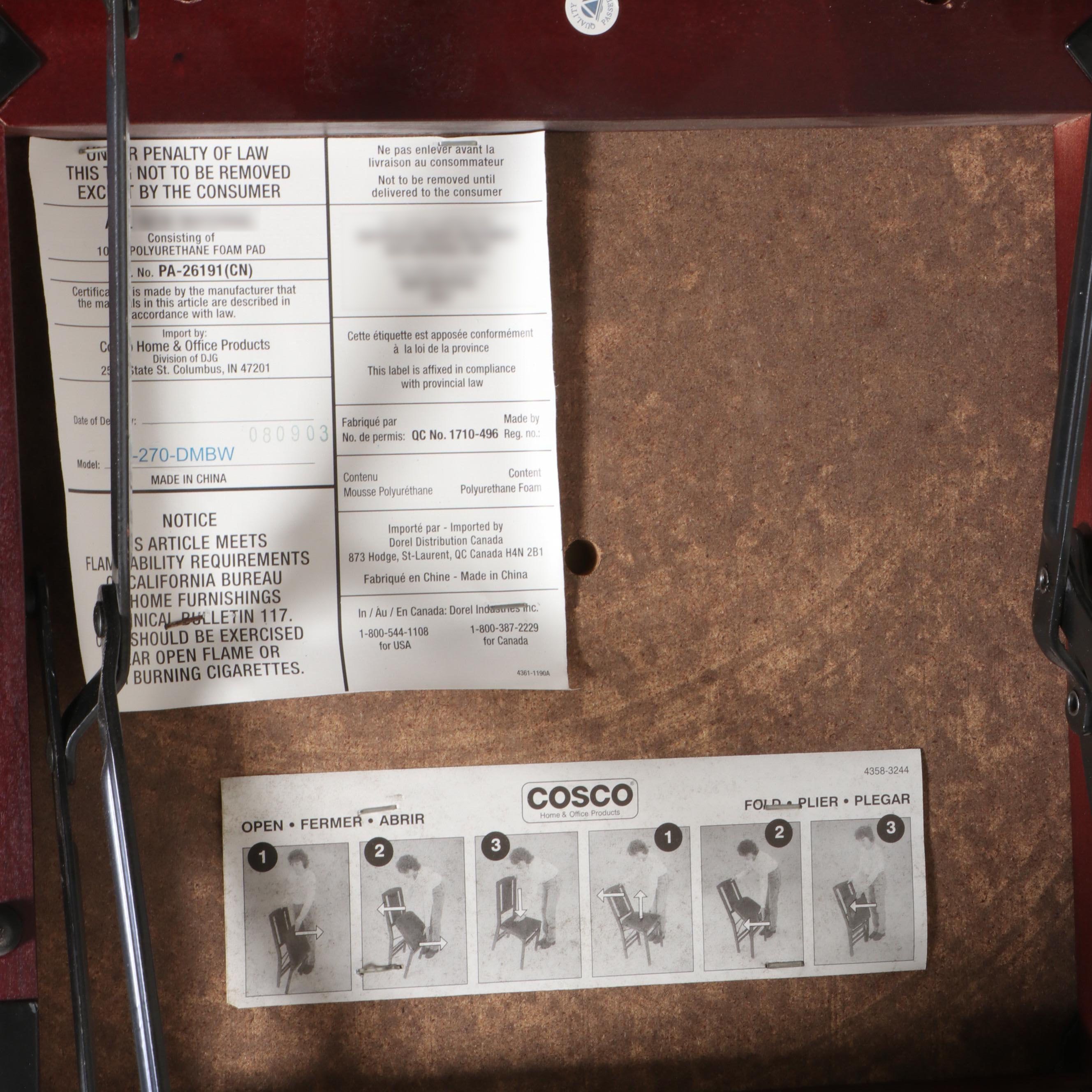 Six Cosco Wooden Folding Chairs