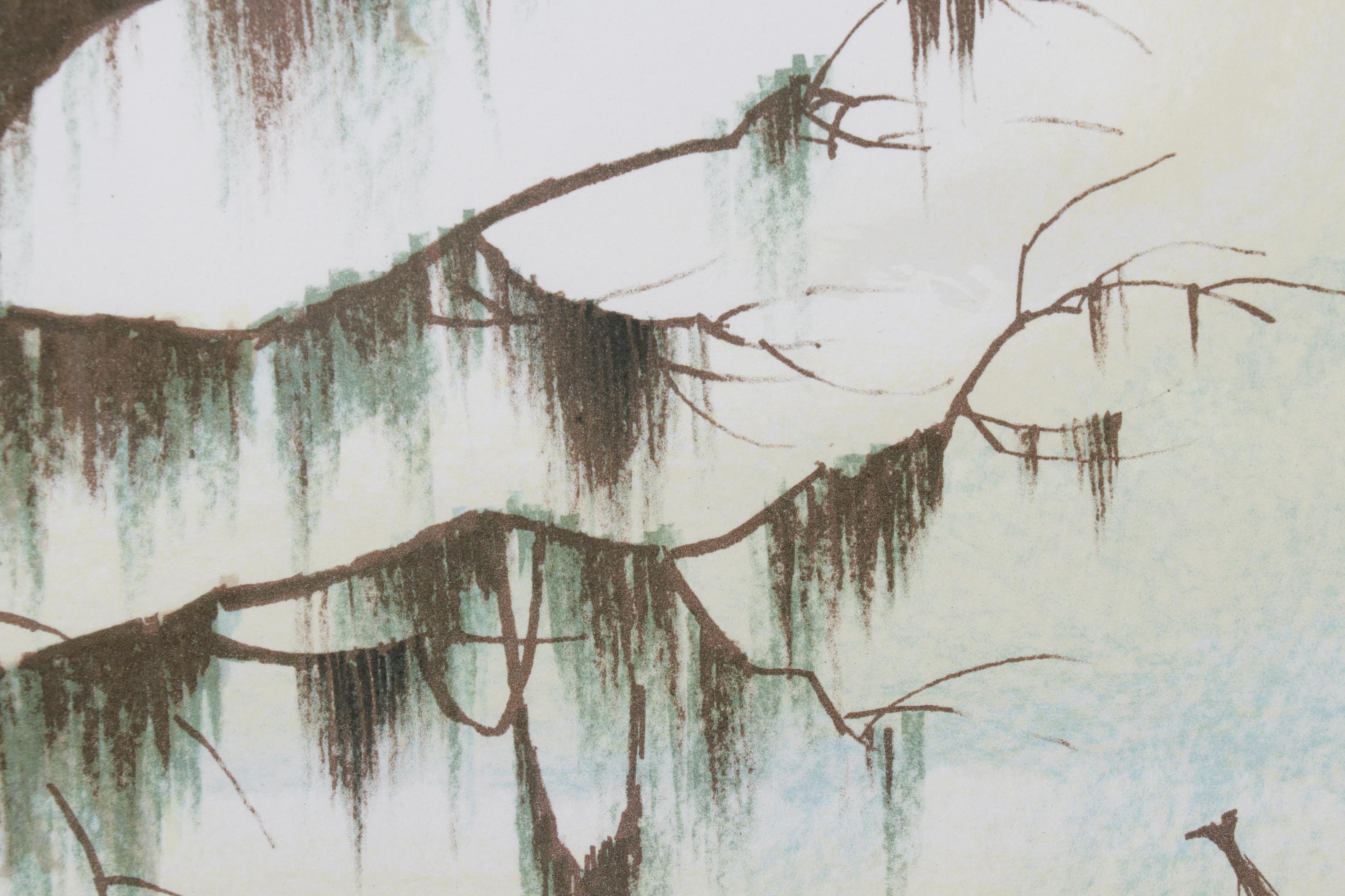 Tom Nicholas Color Lithograph "Along the Gulf Coast" and "Winter Beach," 1977