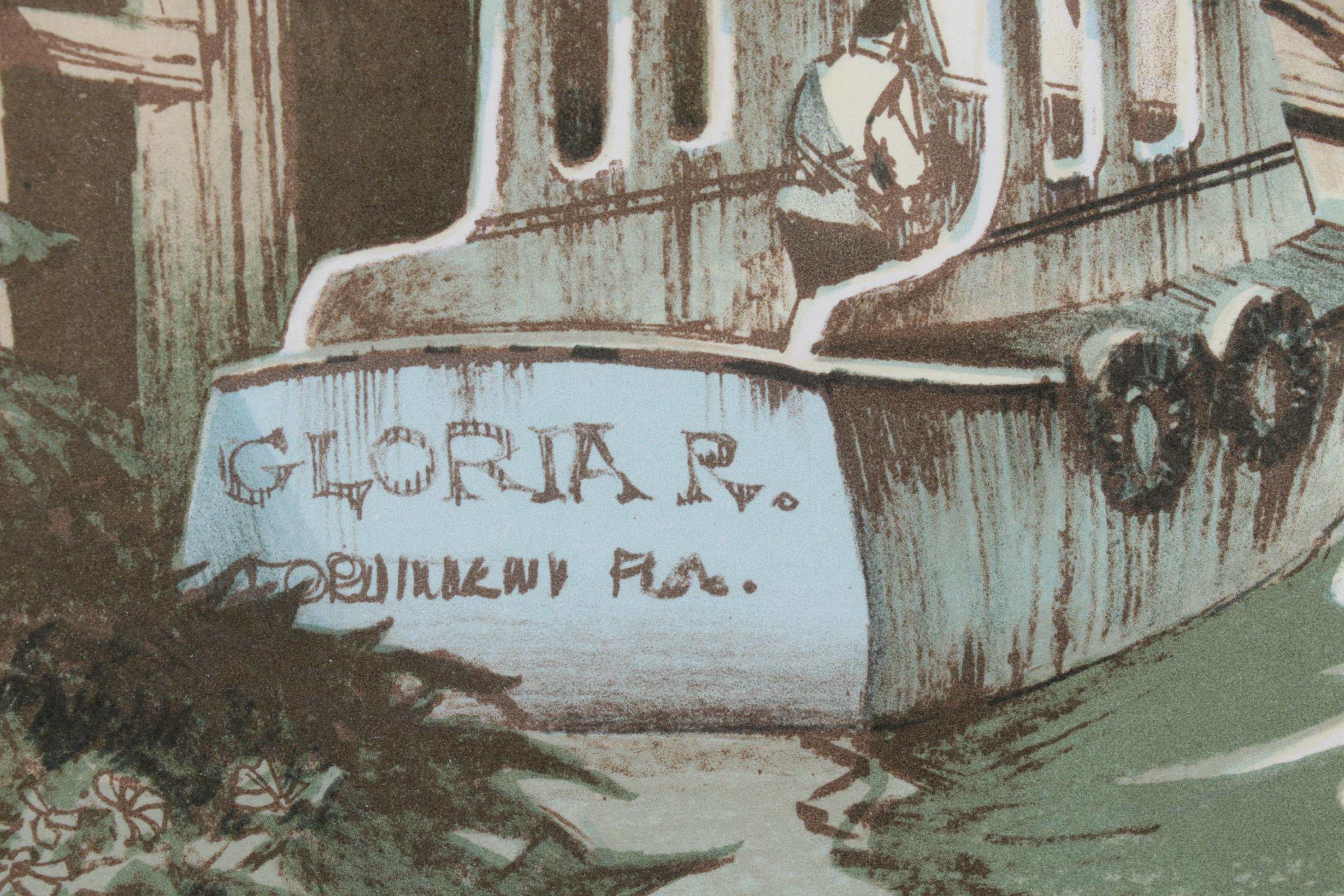 Tom Nicholas Color Lithograph "Along the Gulf Coast" and "Winter Beach," 1977