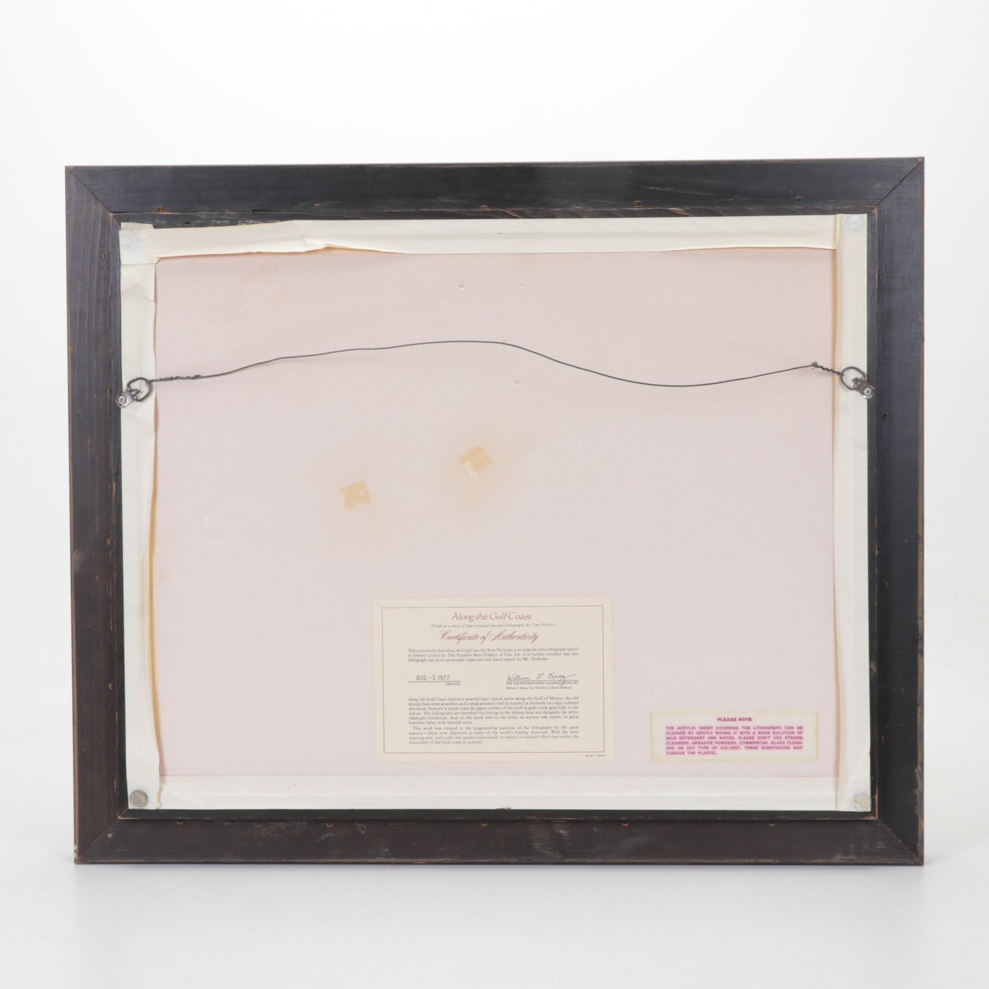 Tom Nicholas Color Lithograph "Along the Gulf Coast" and "Winter Beach," 1977