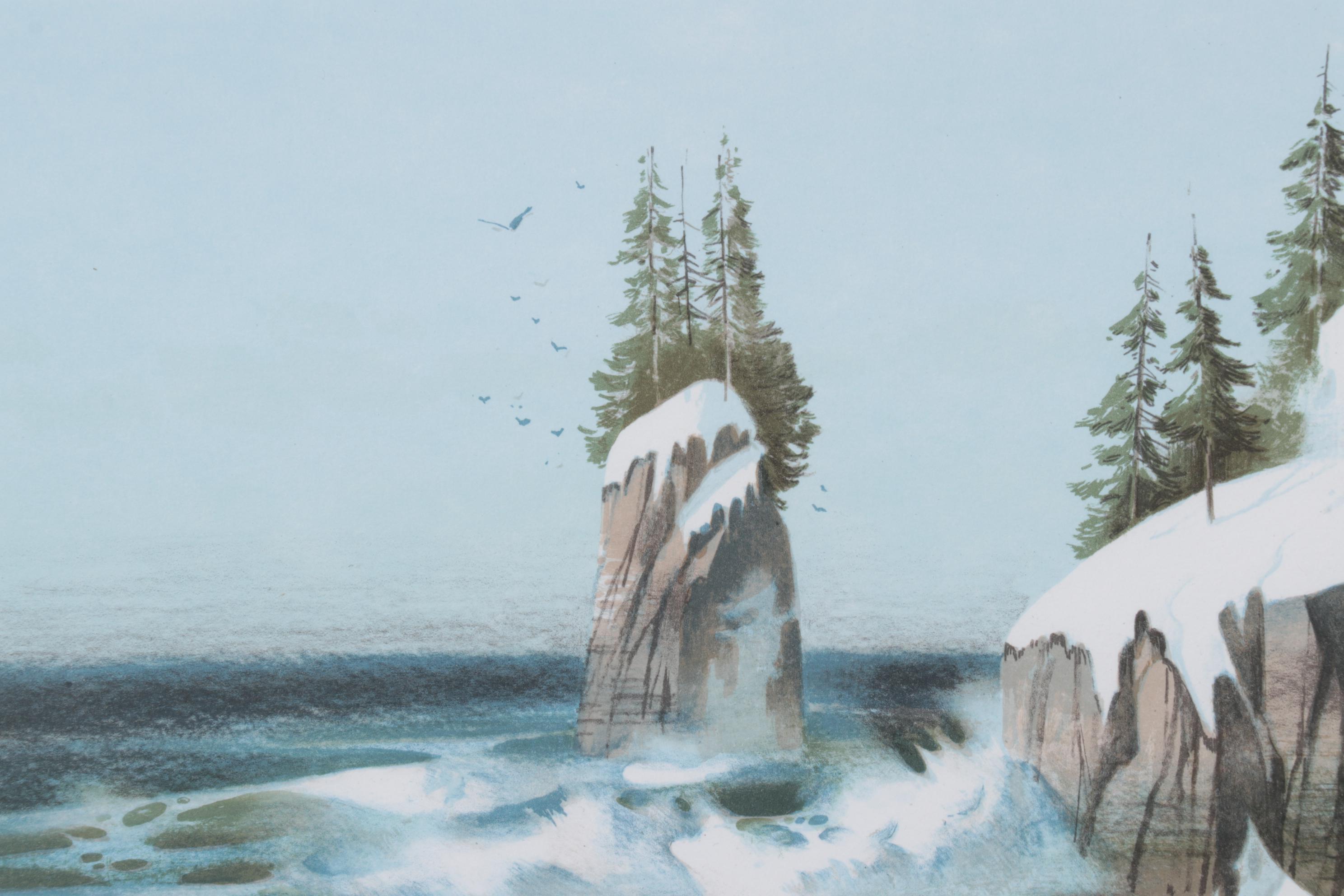 Tom Nicholas Color Lithograph "Along the Gulf Coast" and "Winter Beach," 1977