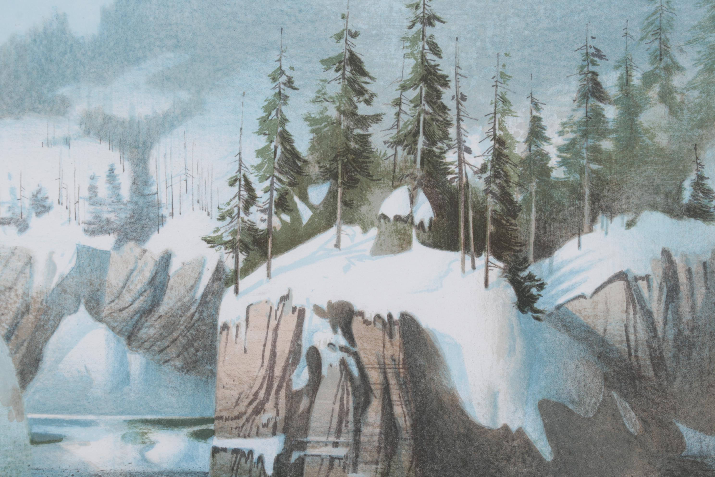 Tom Nicholas Color Lithograph "Along the Gulf Coast" and "Winter Beach," 1977