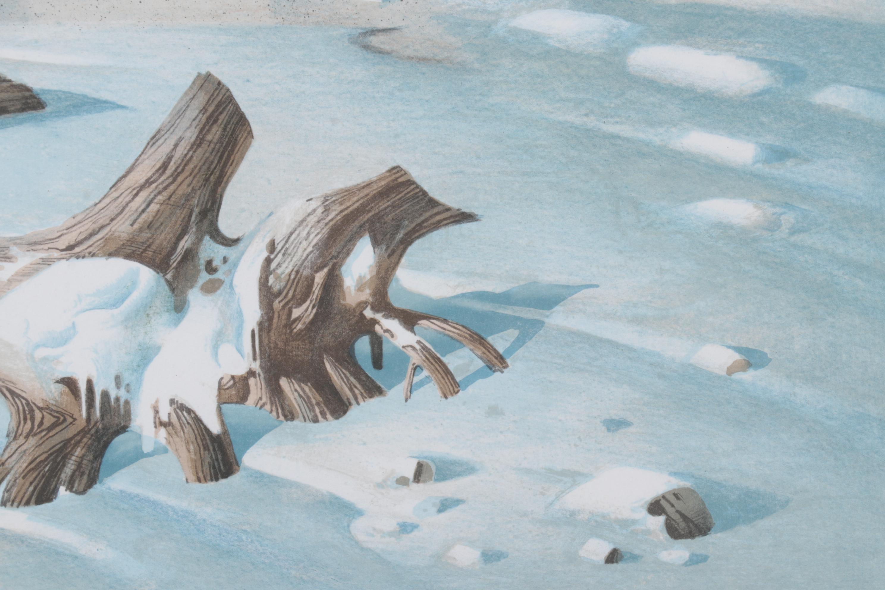 Tom Nicholas Color Lithograph "Along the Gulf Coast" and "Winter Beach," 1977