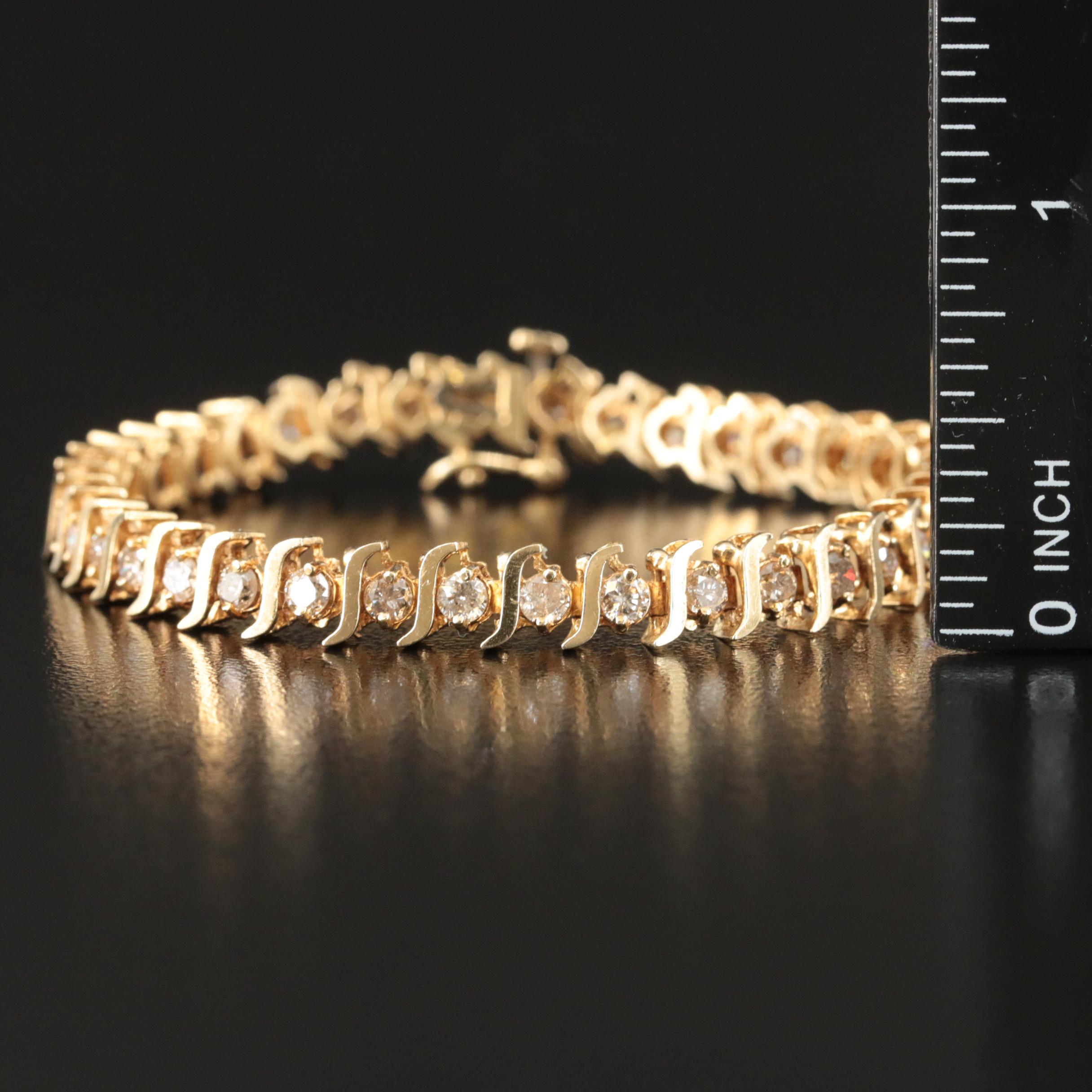 14K 3.96 CTW Diamond "S" Link Bracelet
