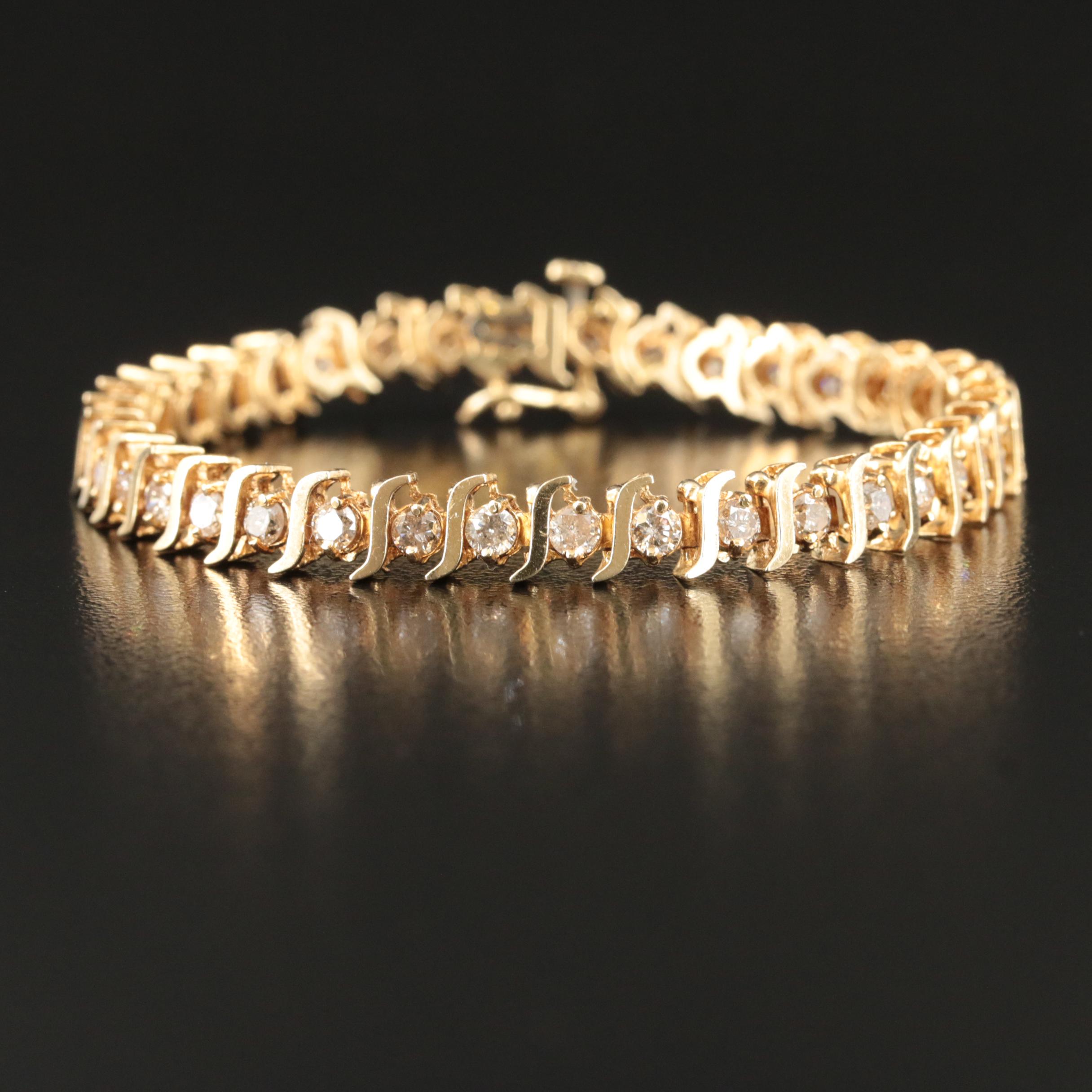 14K 3.96 CTW Diamond "S" Link Bracelet