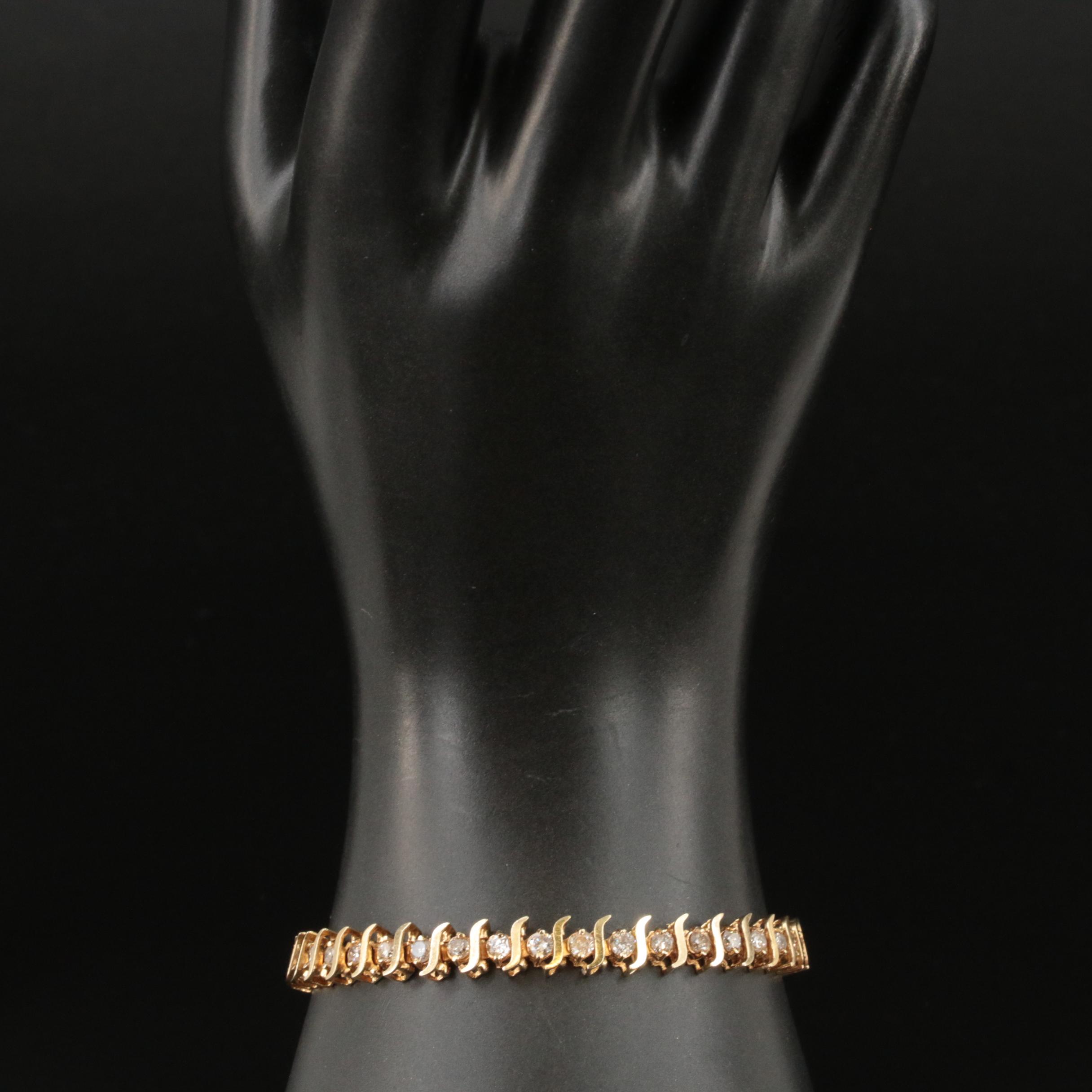 14K 3.96 CTW Diamond "S" Link Bracelet